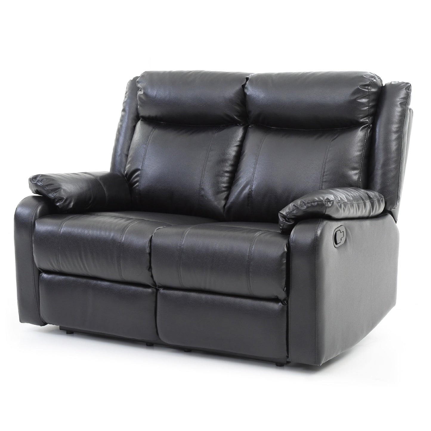 Divano reclinabile a 2 posti in similpelle - 55 - Nero