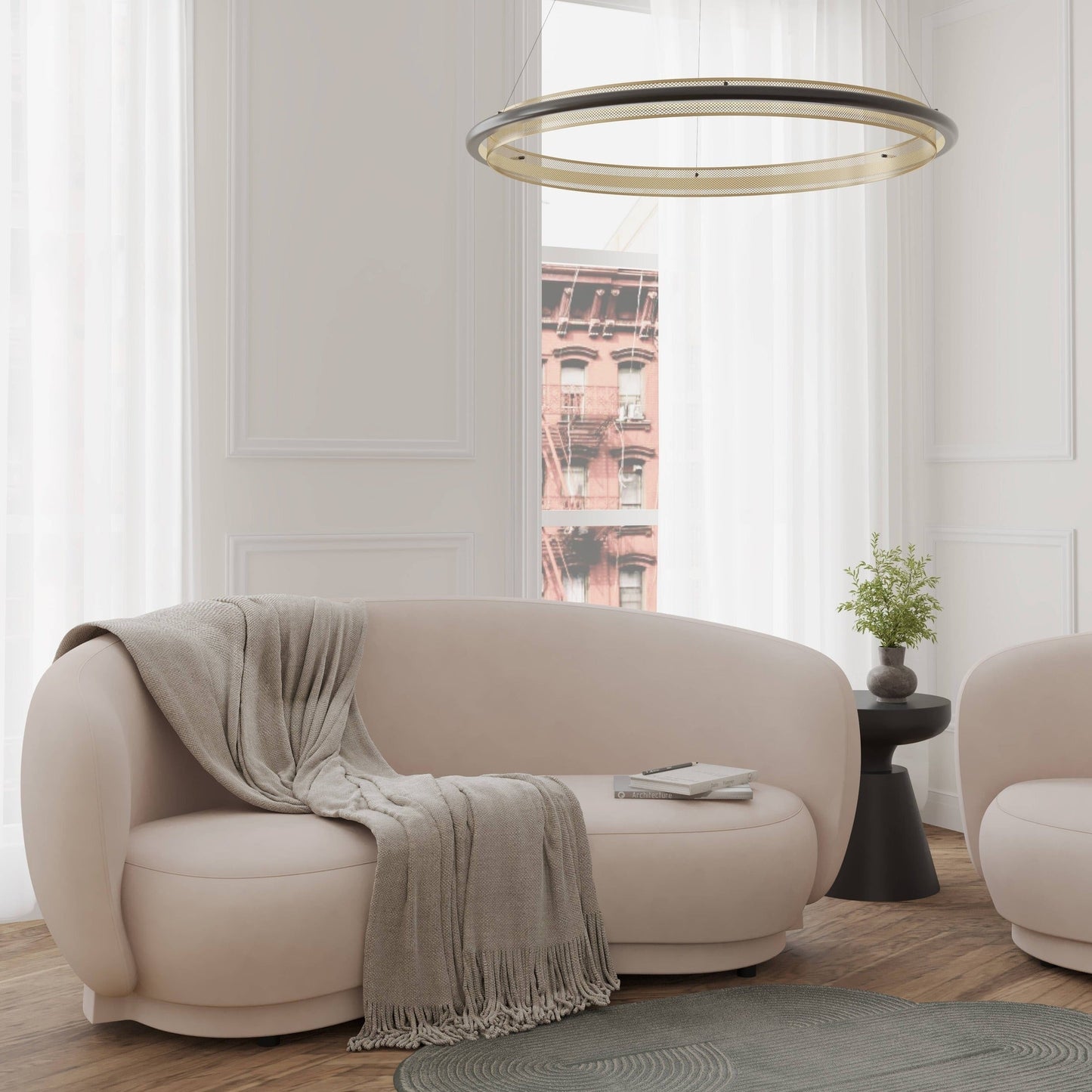 Divano Faze a 3 posti con rivestimento in velluto per soggiorno e camera da letto di Leisuremod