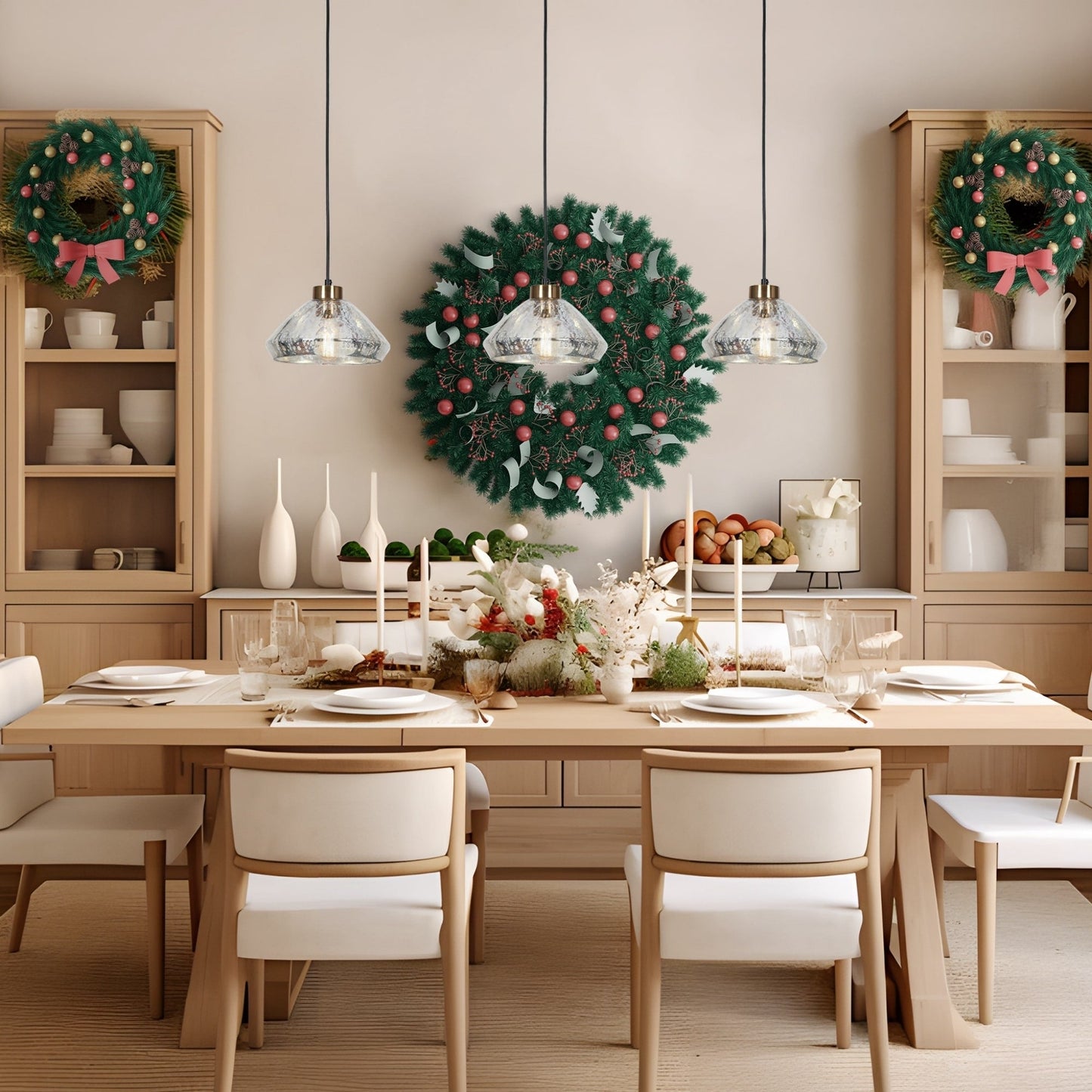 Lampadari moderni Flyn a sospensione per isola da cucina in vetro Mercury a 1 luce