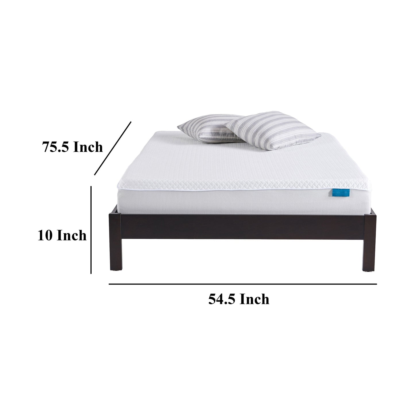 Materasso matrimoniale con livello di supporto medio-morbido, schiuma bianca da 10 pollici