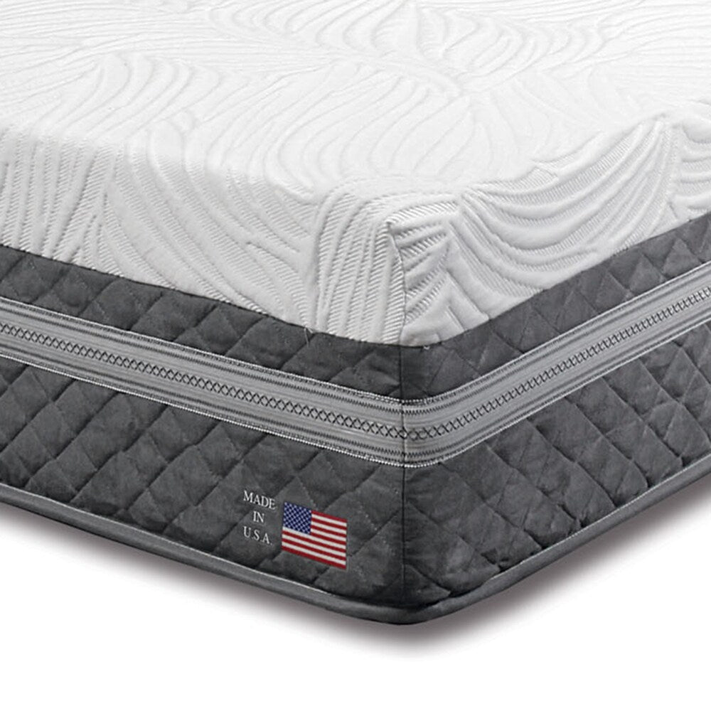 Materasso in schiuma matrimoniale da 12 pollici Nivo Modern White di Furniture of America