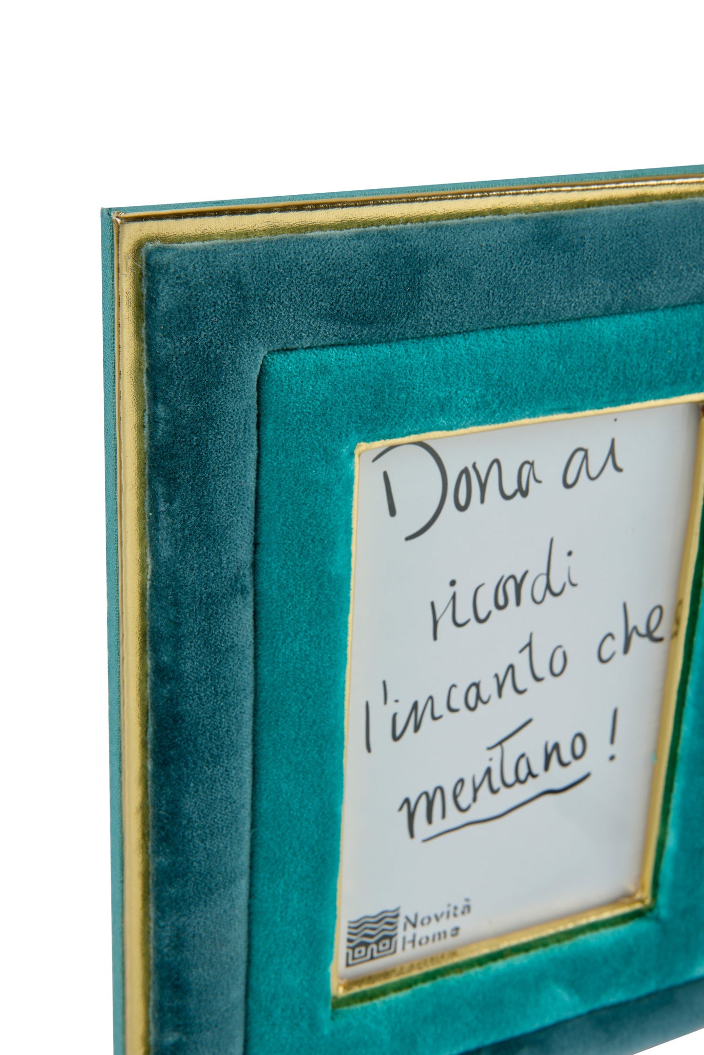 Eibsee - Porta Foto In Velluto Turchese/Blu Scuro Small