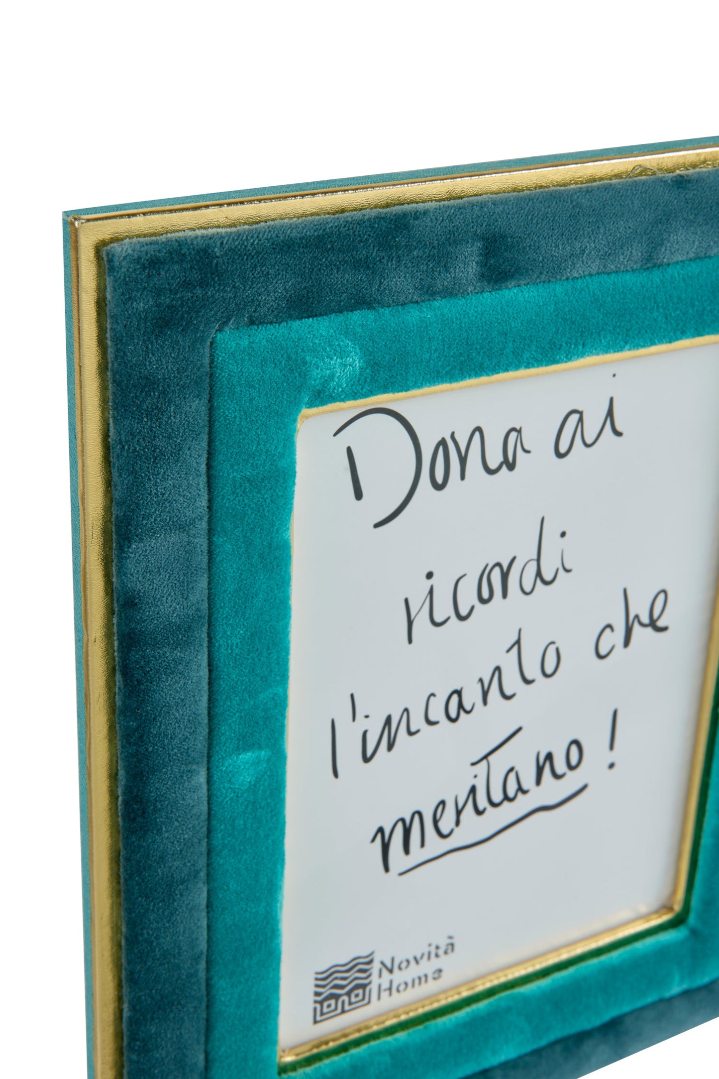 Eibsee - Porta Foto In Velluto Turchese/Blu Scuro Grande