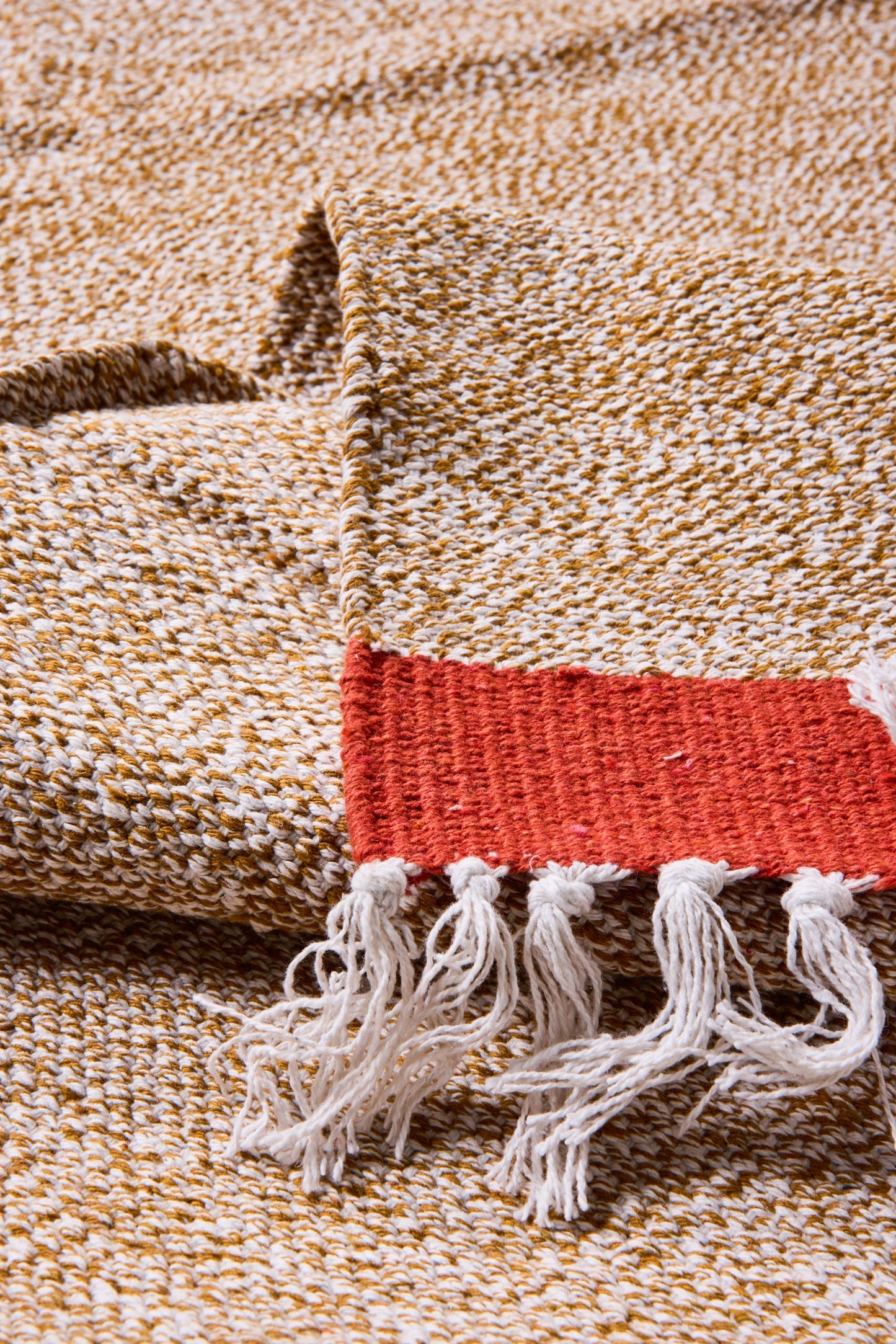 Kurumayama - Tappeto Arancio 140X200 Cotone Melange Con Bordo