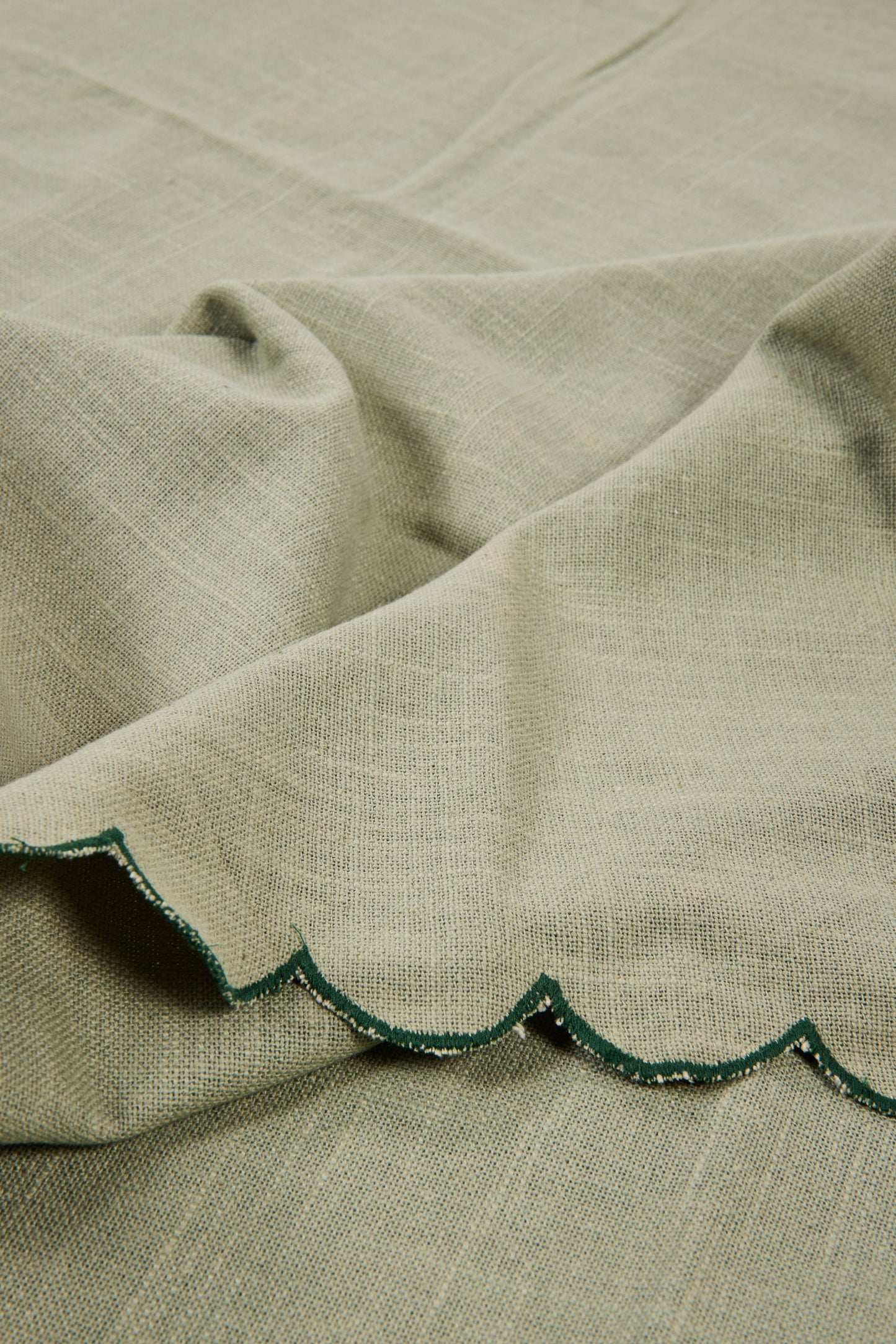 Bonneval - Tovaglia Verde 150X300 Cotone Con Bordo Smerlato