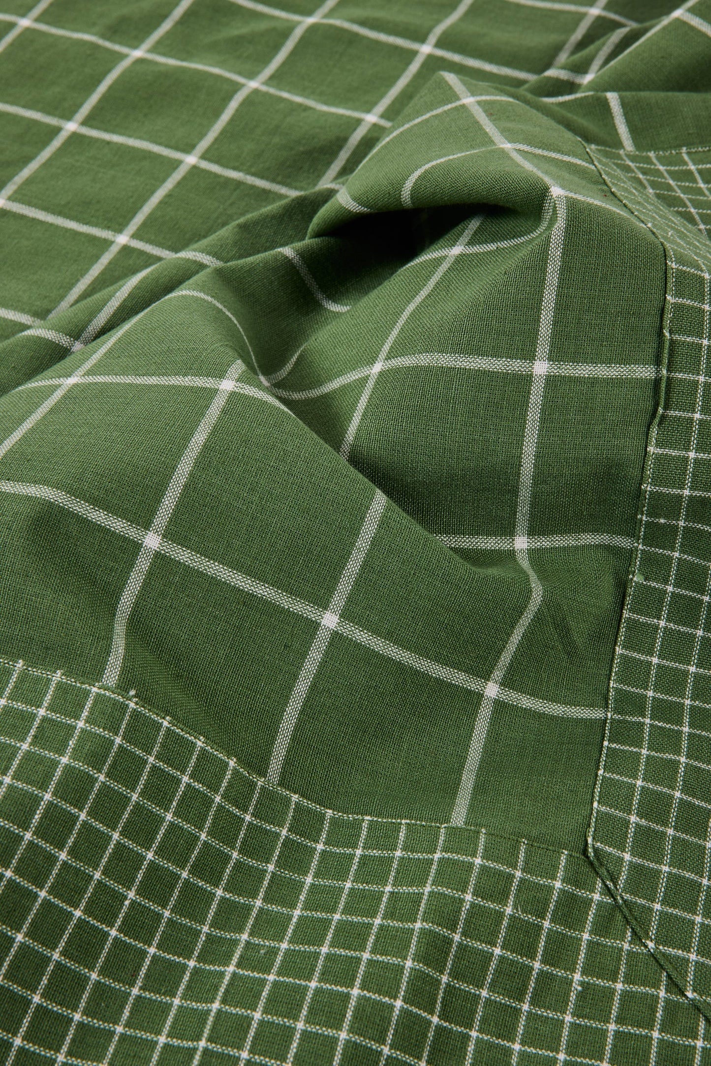 Villers - Tovaglia Di Cotone In Tessuto Quadrettato Verde