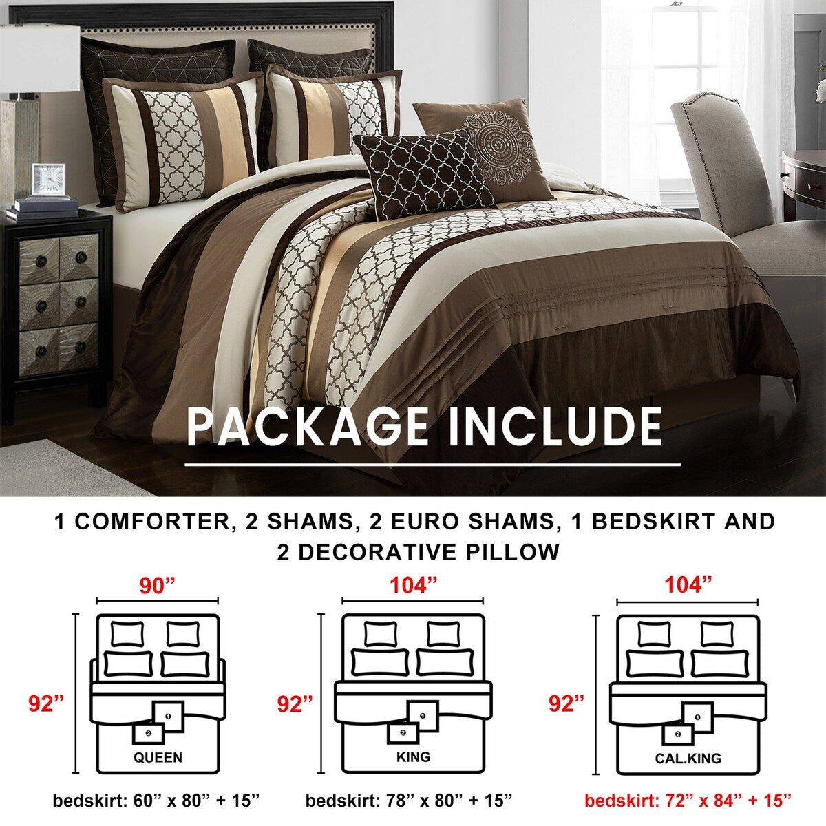 Set di piumoni con stampa marocchina Nanshing Avalon Trellis da 8 pezzi