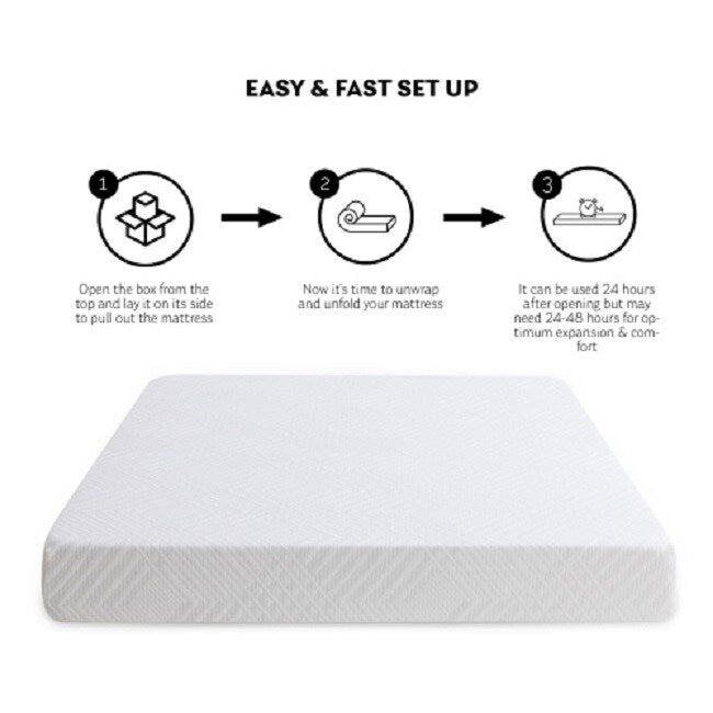 Materasso matrimoniale in memory foam al tè verde, materasso in memory foam in gel da 8 pollici per un sonno fresco, letto in una scatola