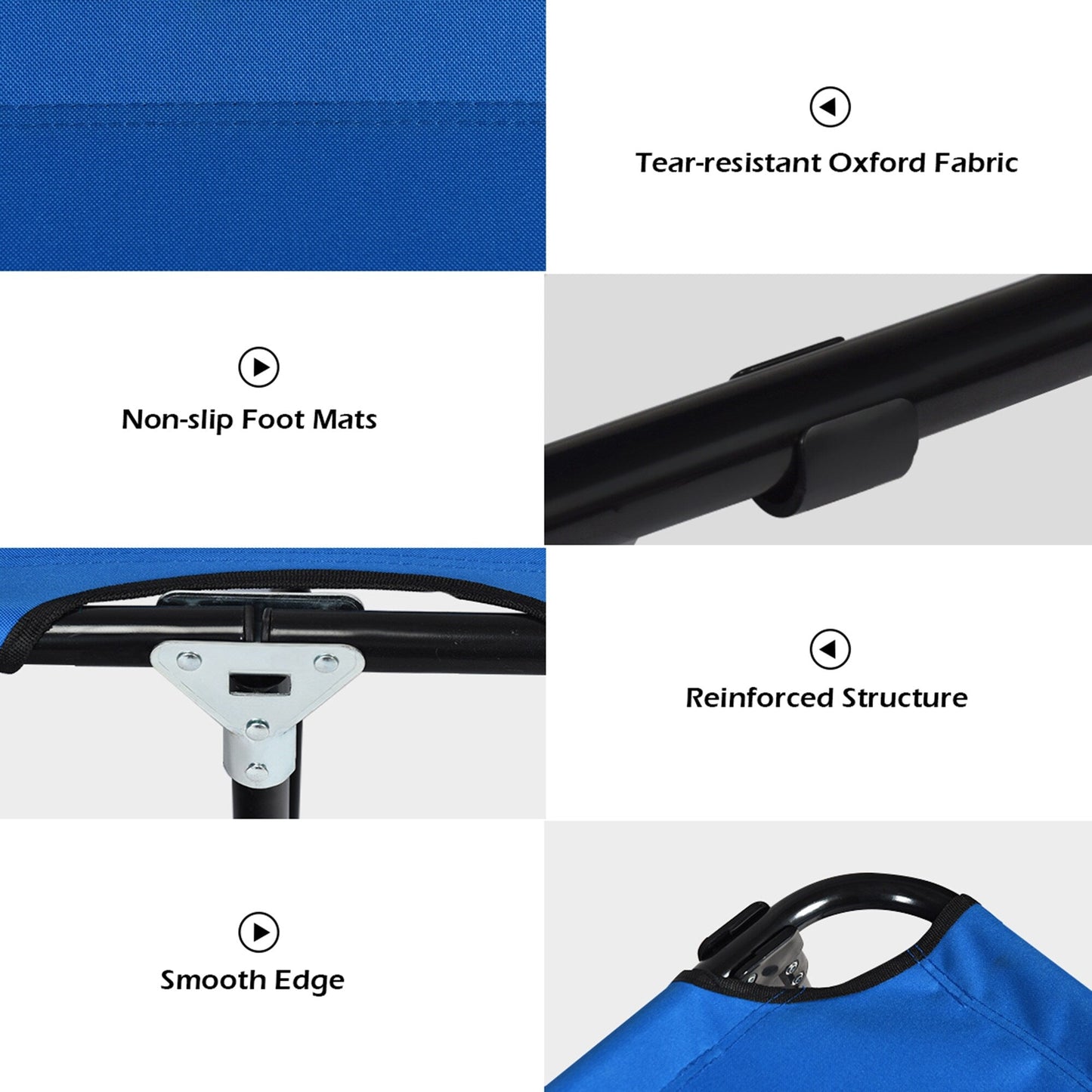 Letto da campeggio pieghevole blu Gymax per esterni, lettino militare per dormire