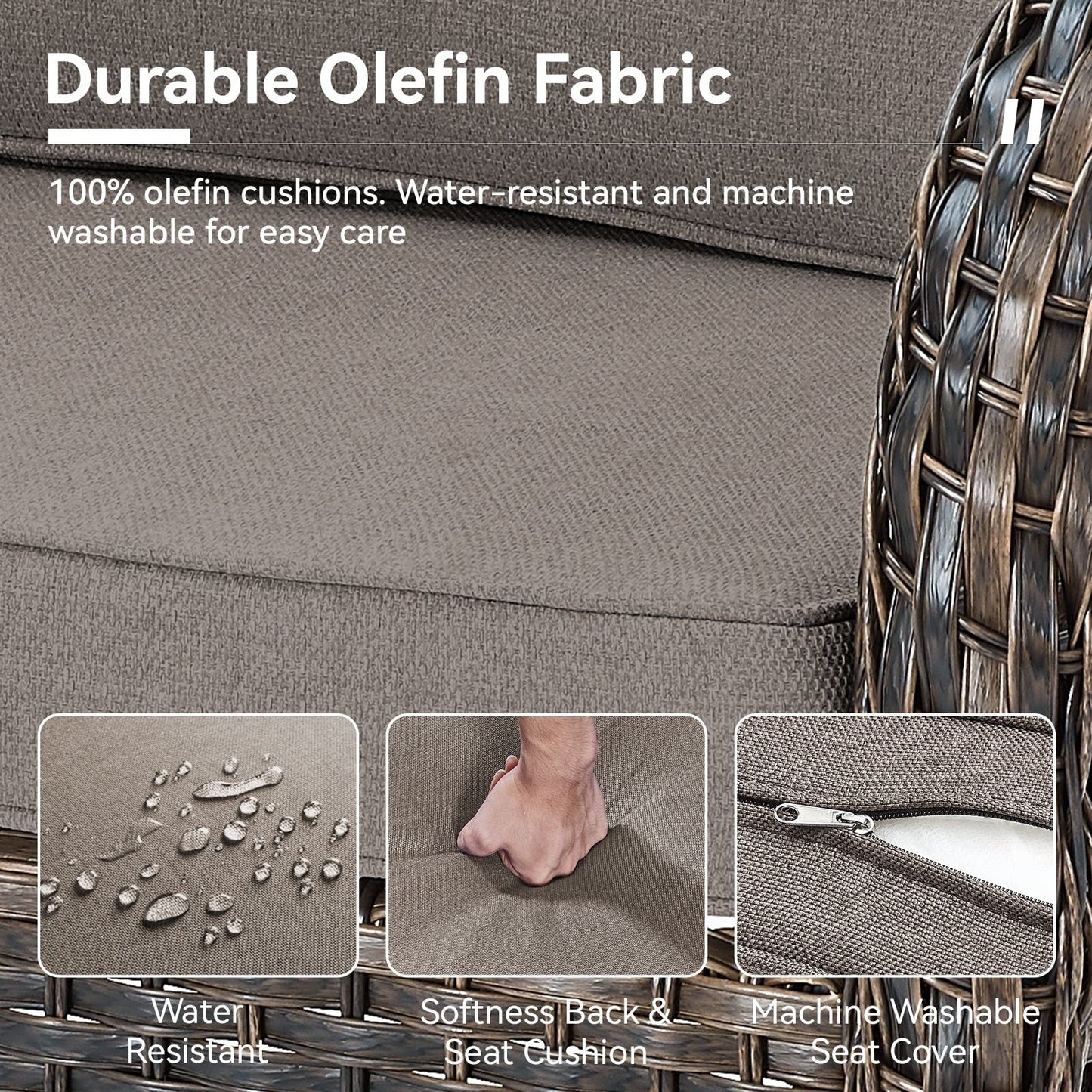 Set di mobili da esterno da 3 pezzi con sedia girevole e tavolo da giardino Gymojoy