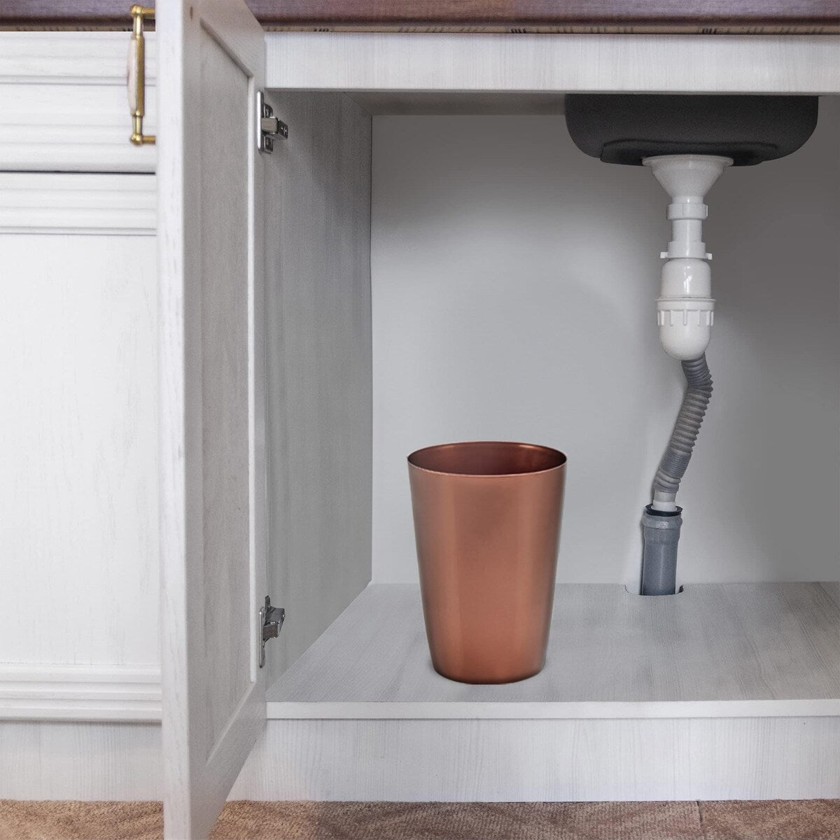 HOLD N' STORAGE - Set di 2 piccoli cestini per la spazzatura con parte superiore aperta per spazi compatti e ristretti - Capacità 1,58 galloni