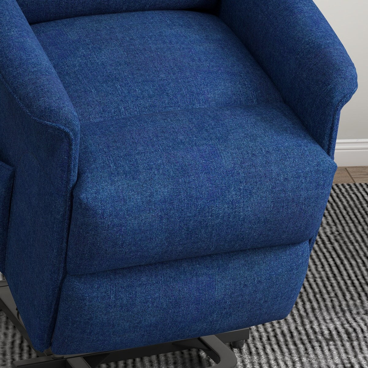 Poltrona reclinabile elettrica HOMCOM per anziani, facile da montare, poltrona reclinabile in tessuto con telecomando, tasche laterali per soggiorno