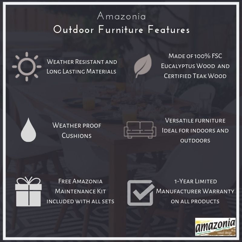 Set da pranzo per esterni in teak massello da 9 pezzi - 9 pezzi