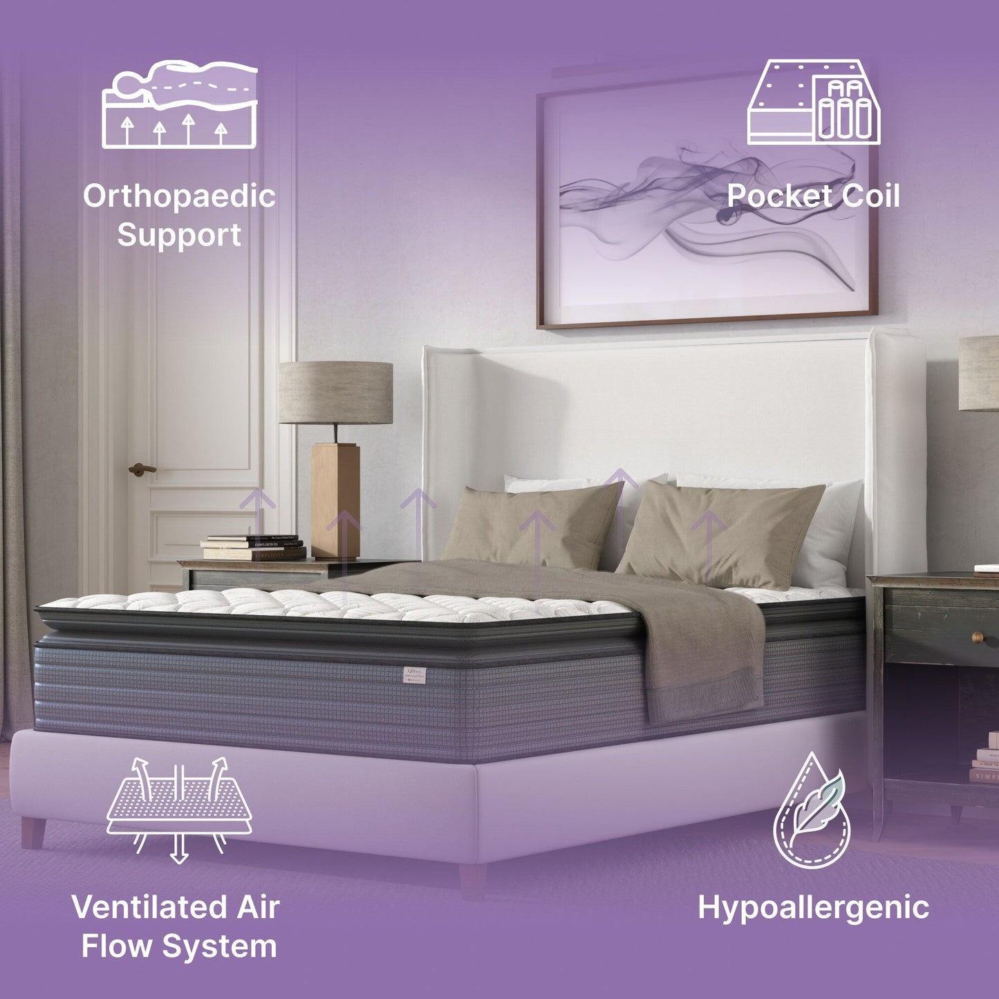 Materasso Isabella Twin Hybrid Pillow Top da 14 pollici, certificato CertiPUR-US