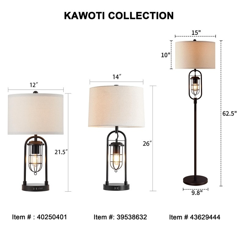 Lampada da terra standard in bronzo KAWOTI da 62,5 pollici con luce notturna