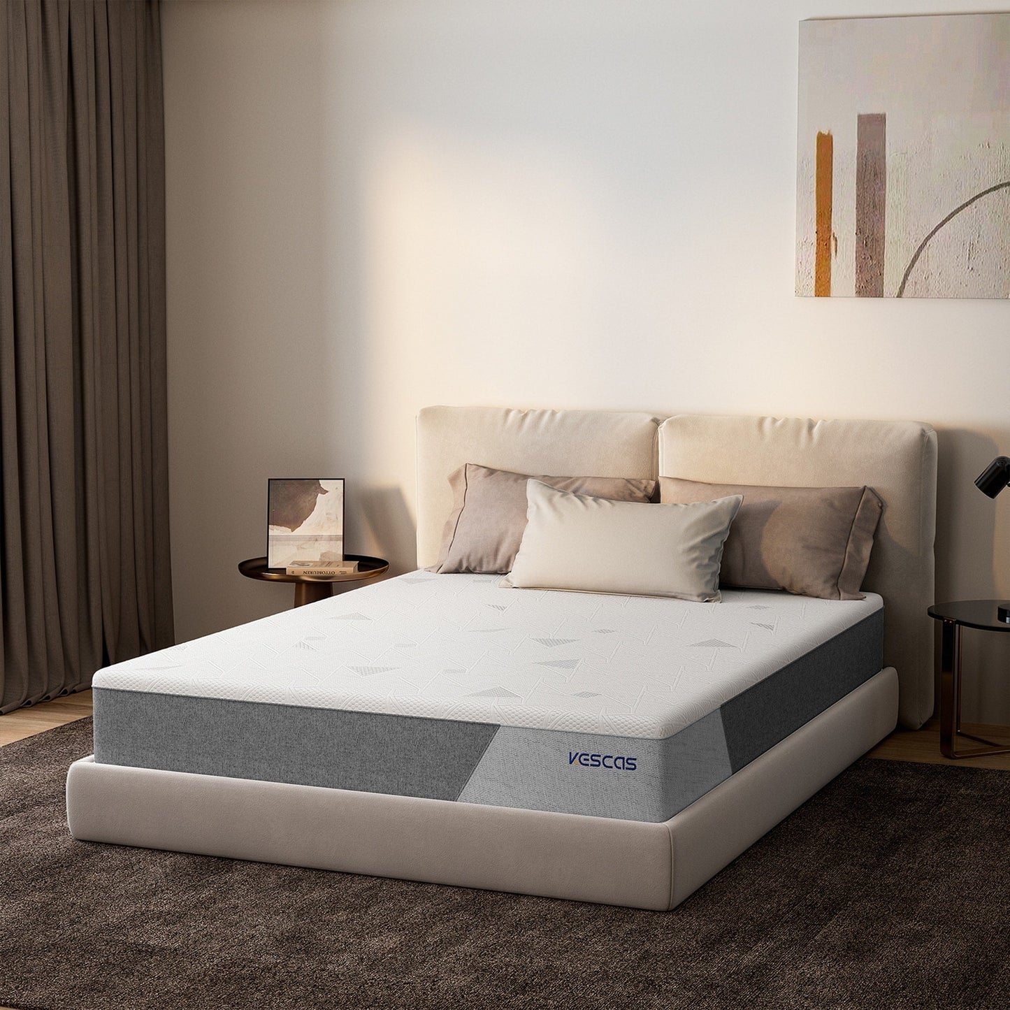 Materasso in memory foam Kescas da 8 pollici di medie dimensioni, compatibile con la struttura del letto regolabile