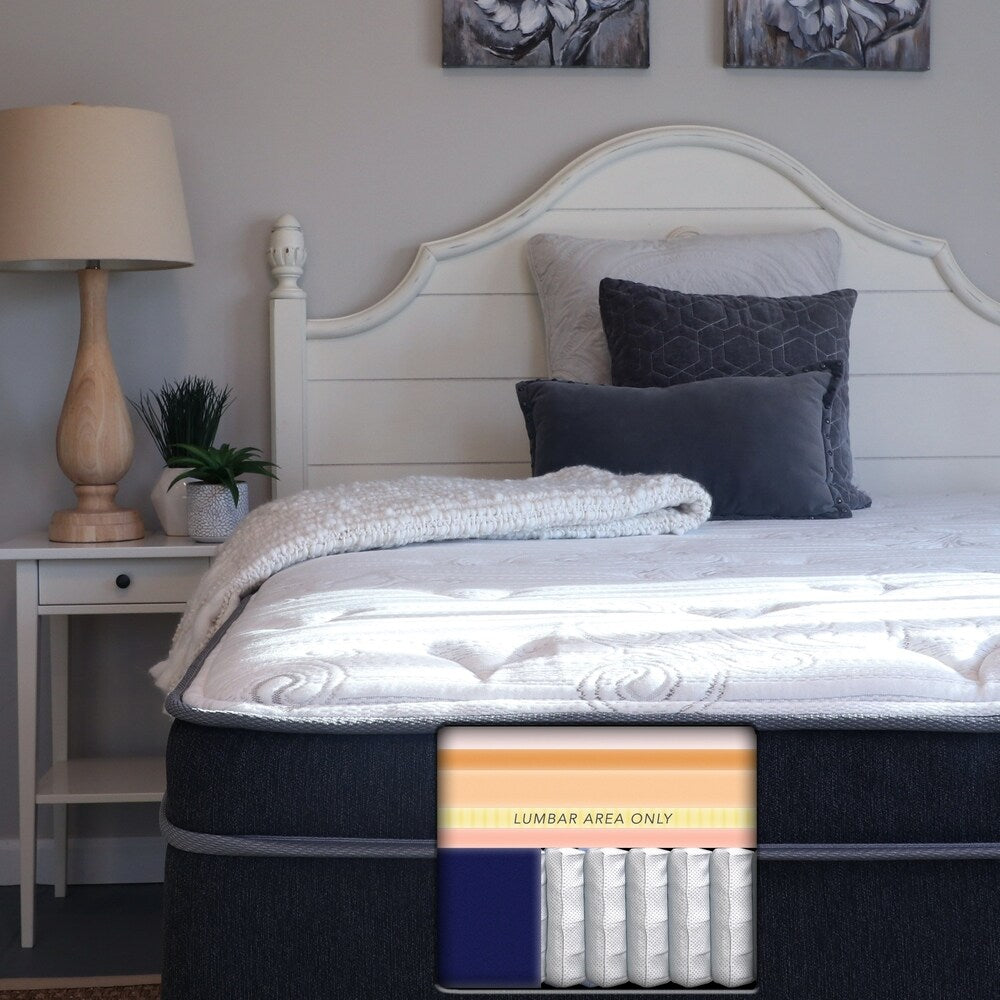 Set di materassi ibridi in lattice King Koil Corsette da 12 pollici Euro Top