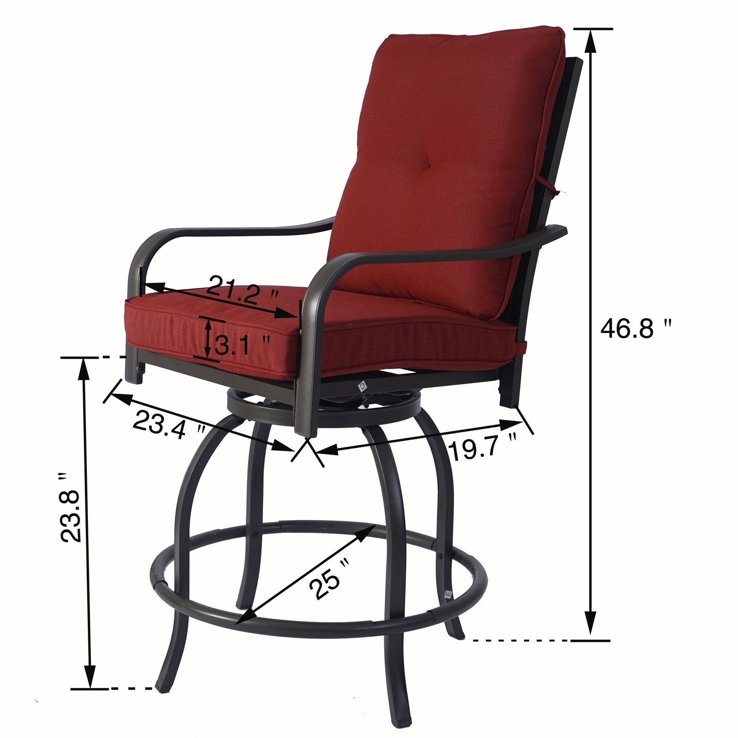 Kozyard Isabella Set di sgabelli da bar/sedie girevoli alti