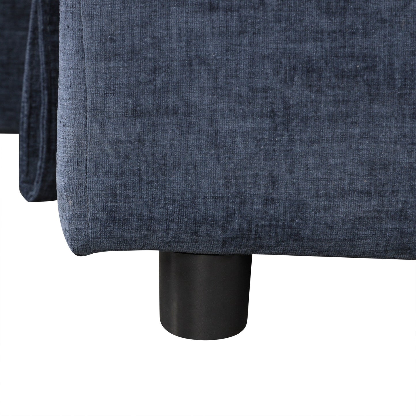 Divano componibile a L a 5 posti con pouf estraibile, portabicchieri integrati, porta di ricarica USB e cuscini rimovibili