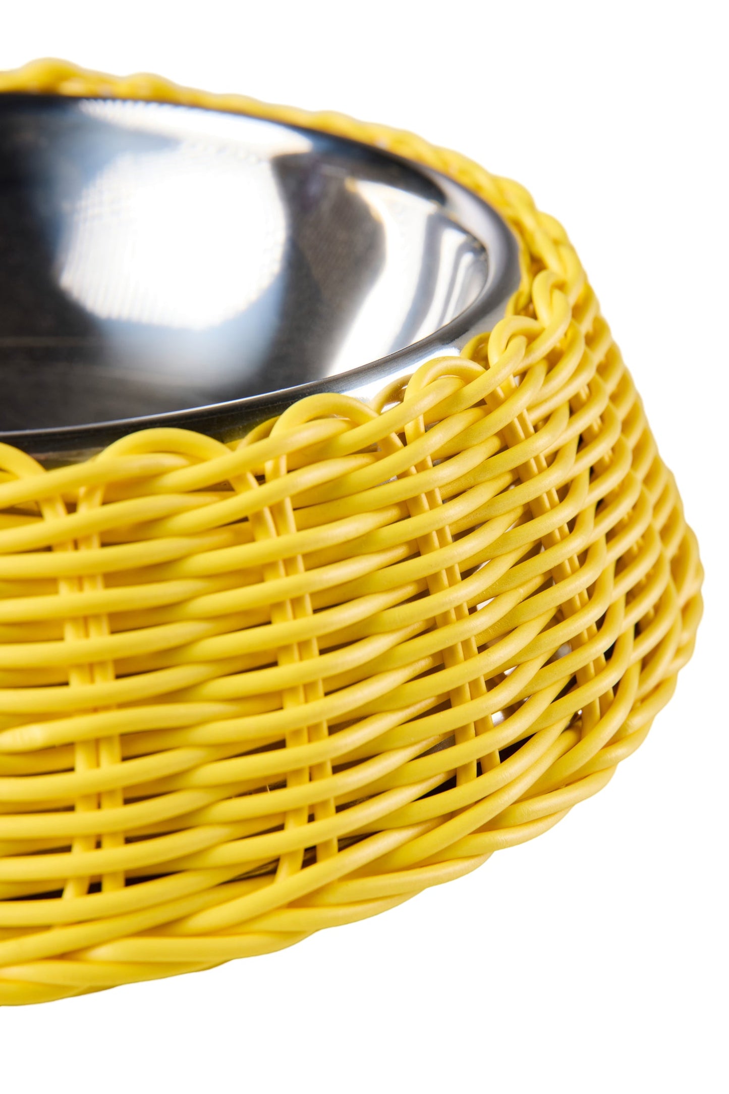 Bob - Ciotola Pet Intreccio Polirattan Giallo