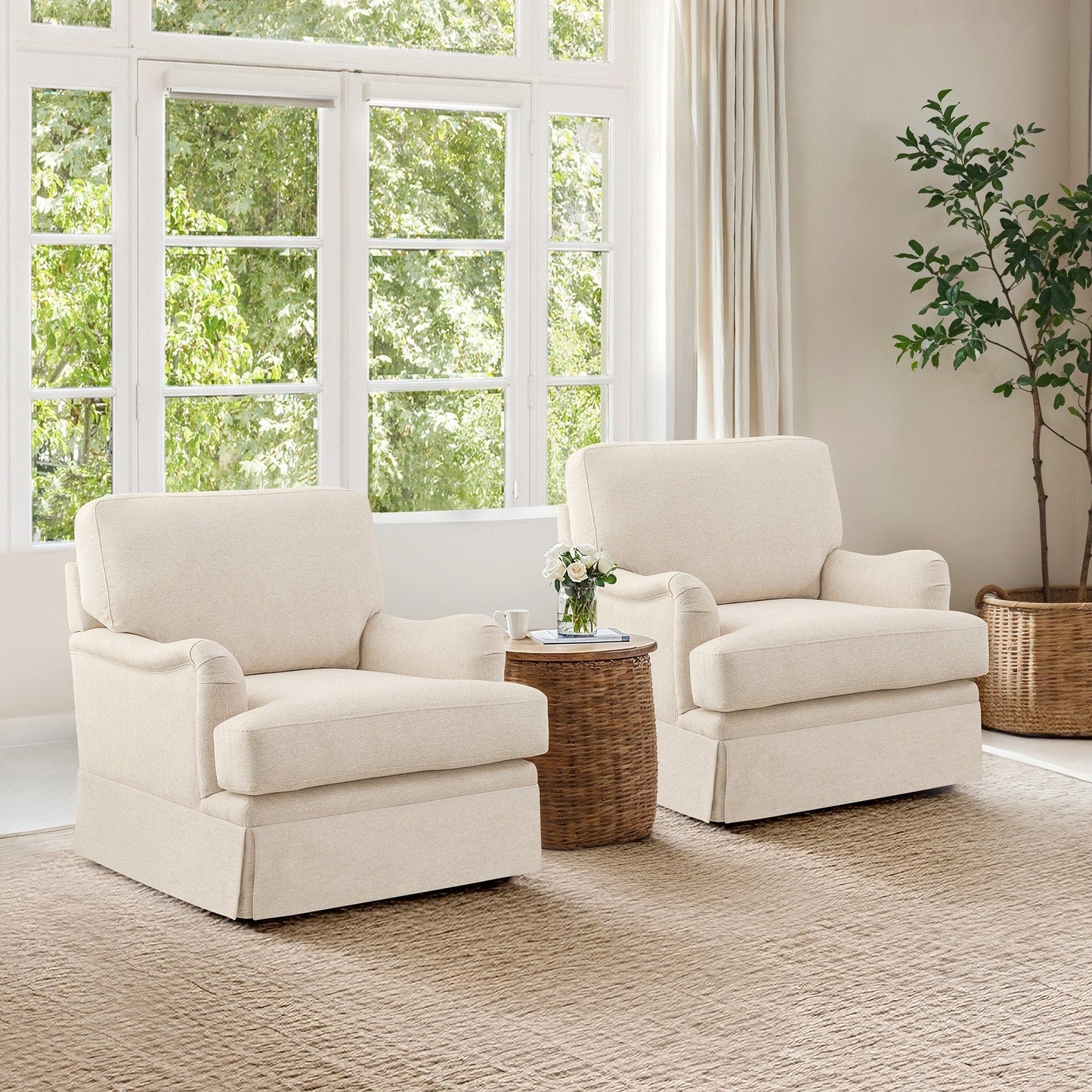 Poltrona girevole in tessuto con divano singolo LUE BONA, poltrona singola per soggiorno