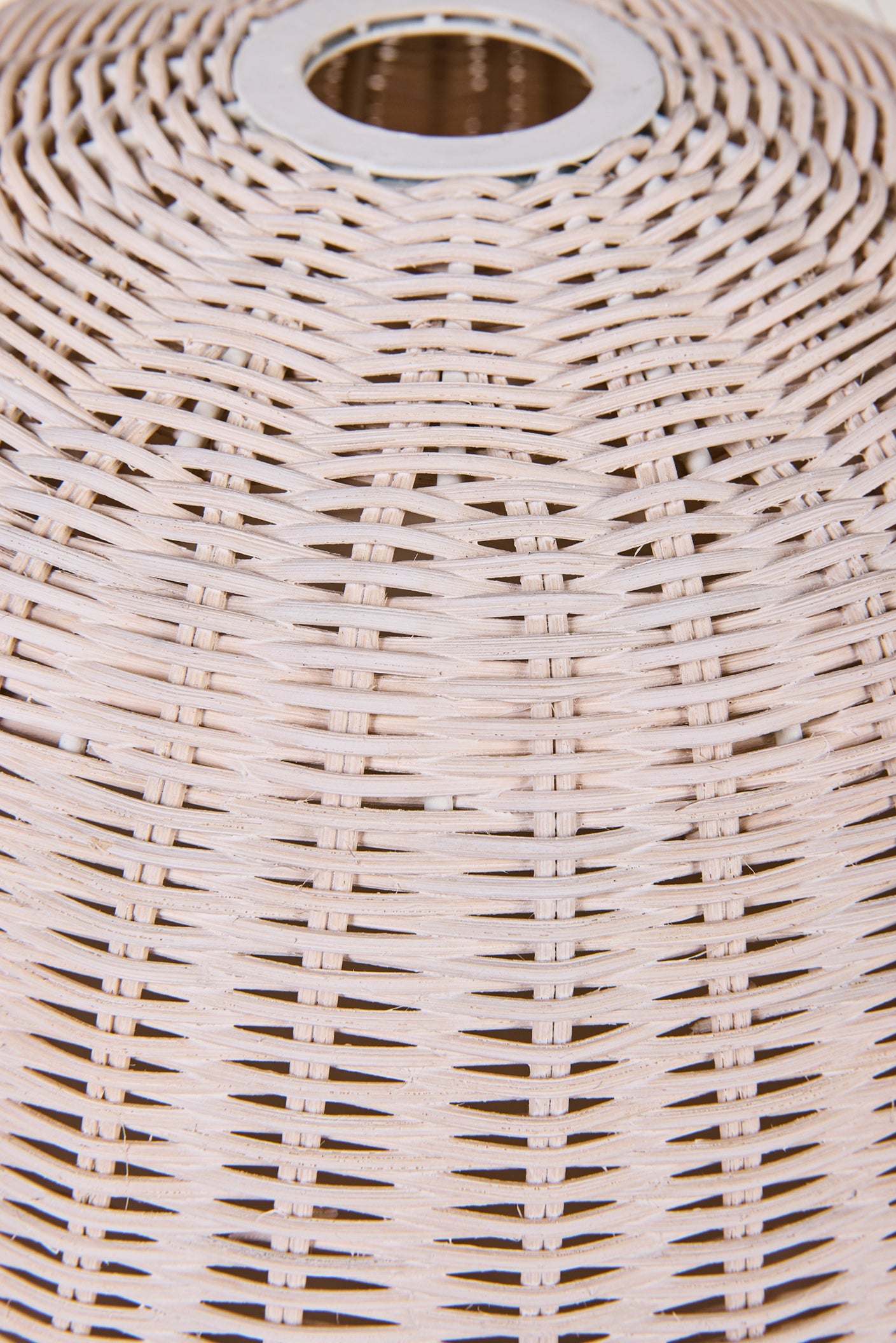 Lumiere - Lampadario Cappello In Midollino Bianco