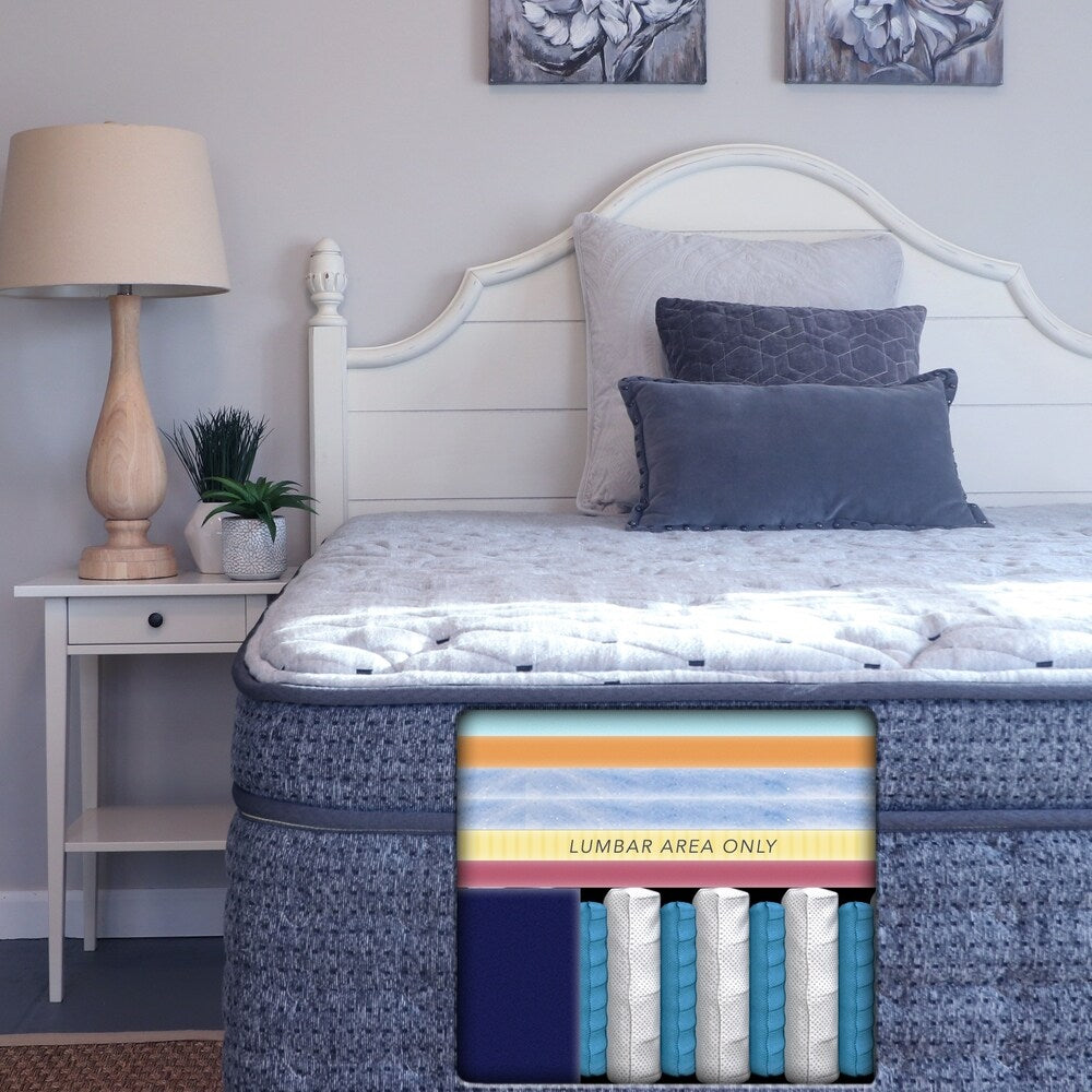 Set di materassi ibridi in lattice gel Laura Ashley Firenze da 14 pollici Euro Top di King Koil