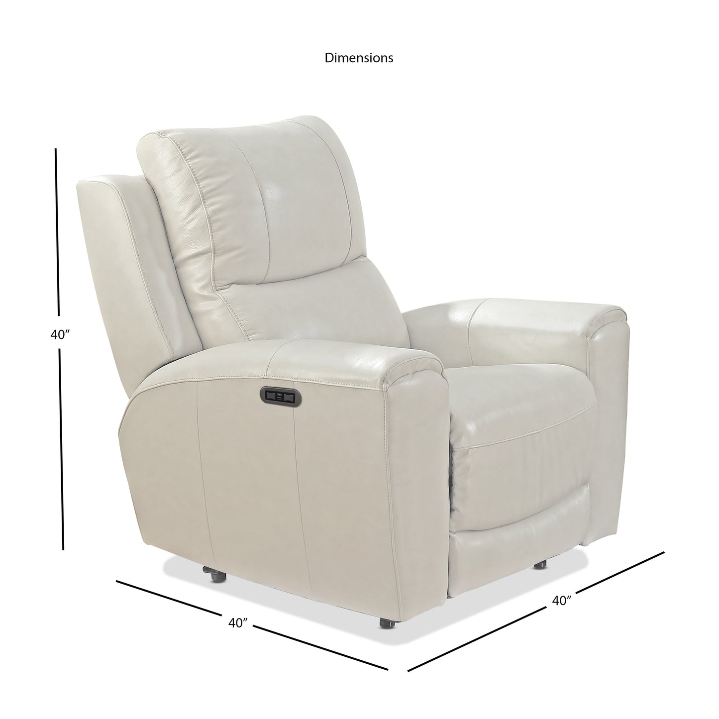 Poltrona reclinabile elettrica Copper Grove Fyti in pelle pieno fiore