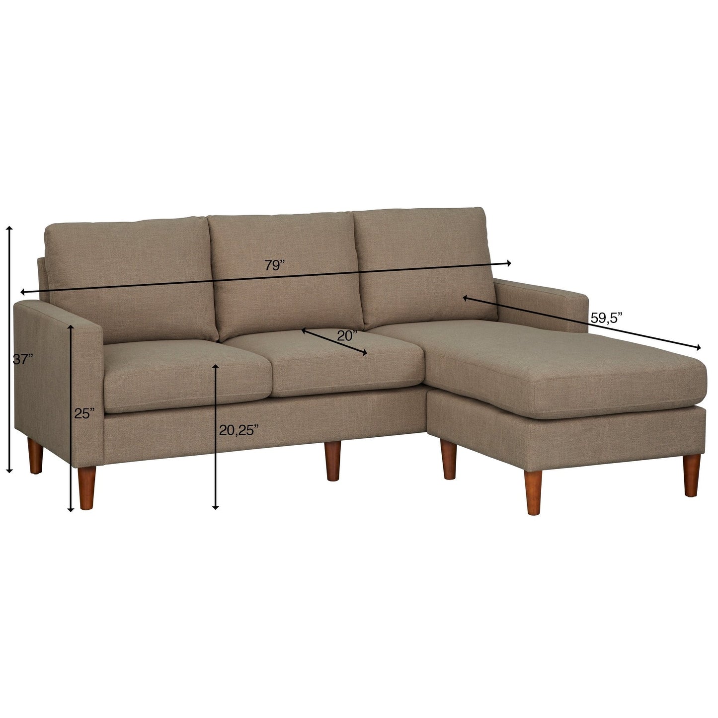 Divano Lifestorey Lee con chaise longue reversibile