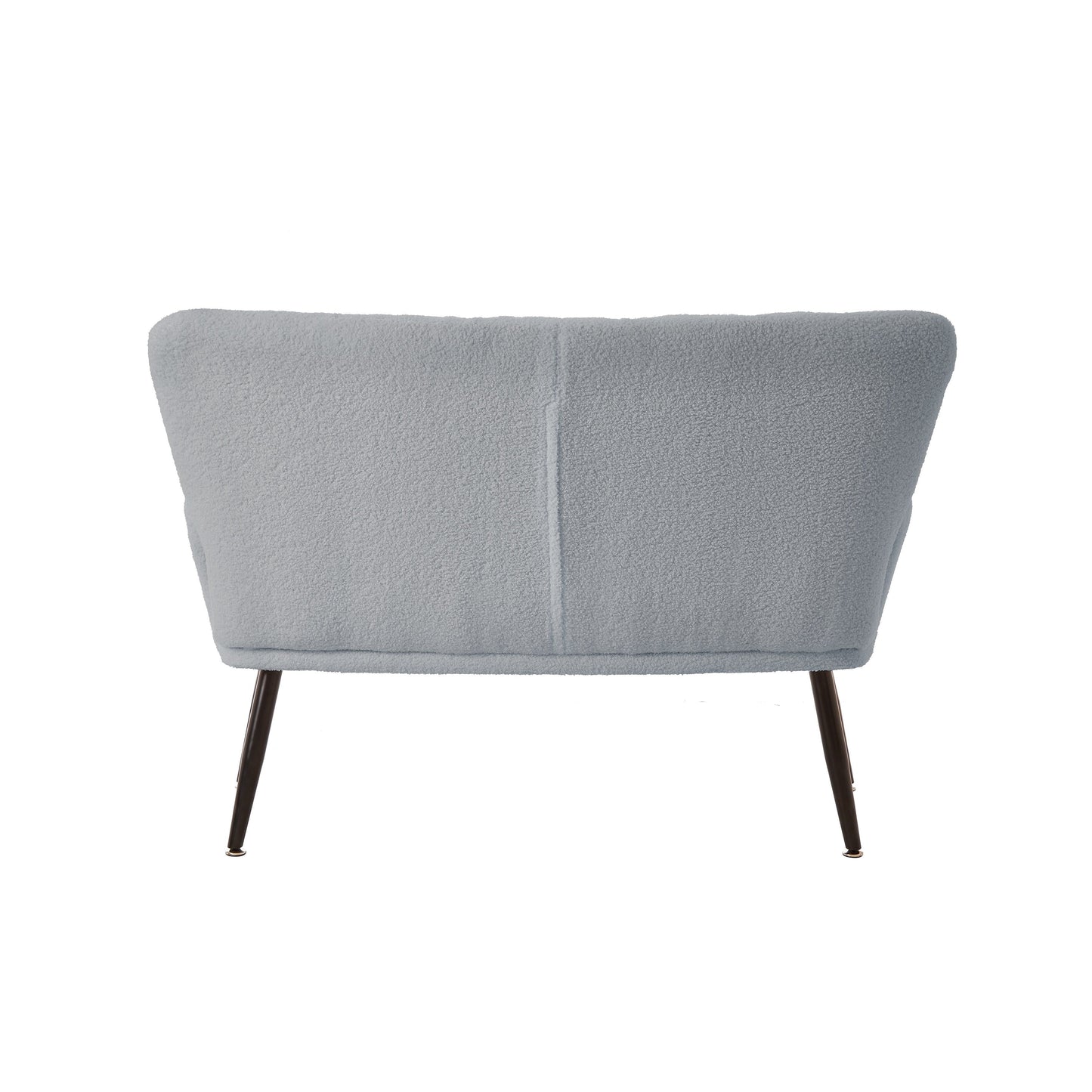 Divano a due posti Teddy azzurro con schienali trapuntati