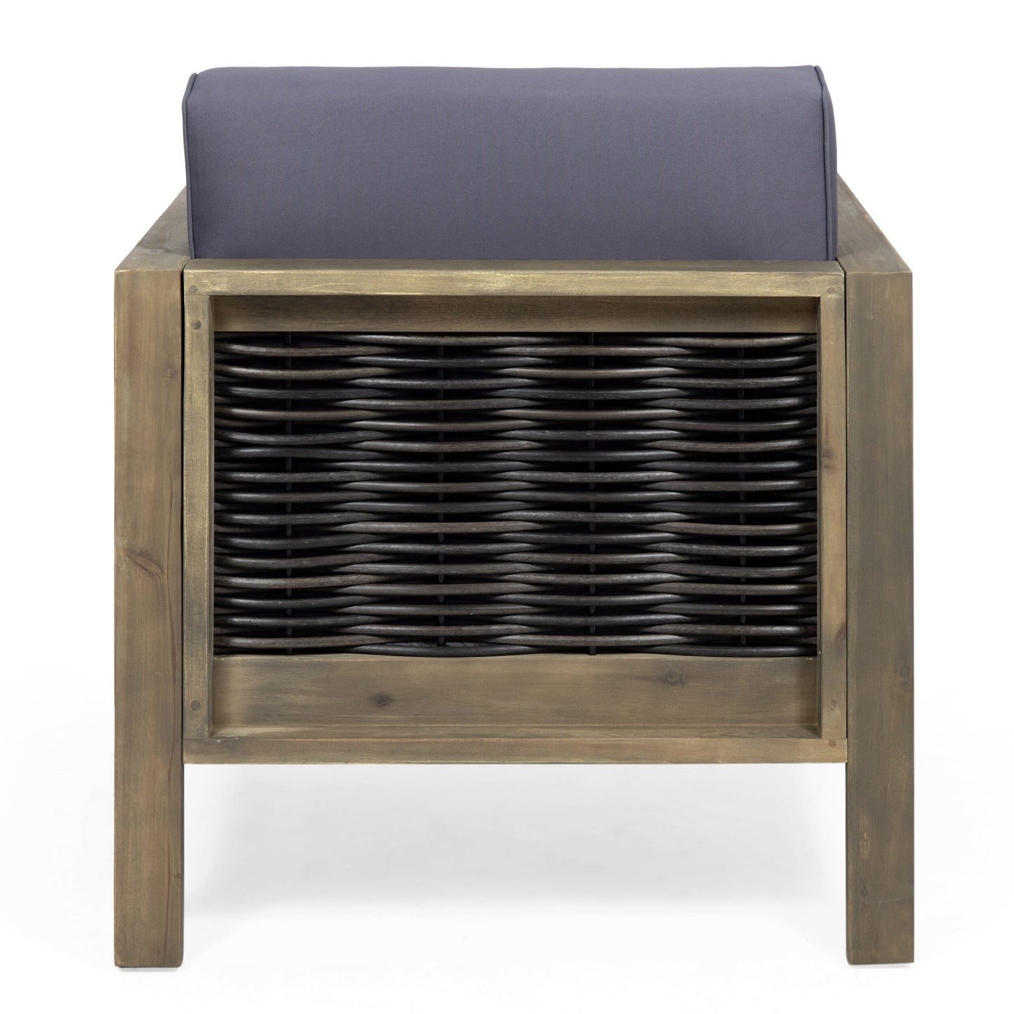 Poltrona da esterno Linwood in legno di acacia con dettagli in vimini (set da 2) di Christopher Knight Home