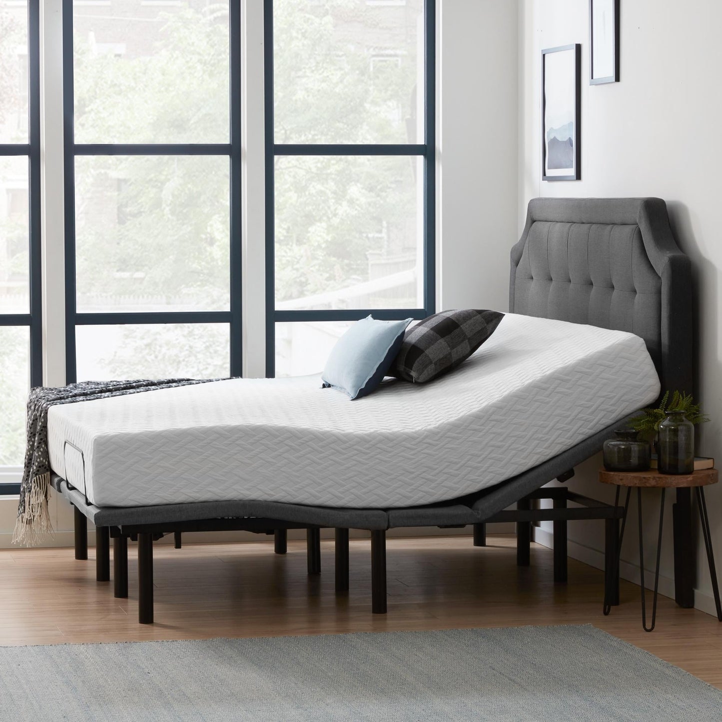 Materasso in memory foam gel da 10 pollici e set letto regolabile Deluxe della collezione Lucid Comfort