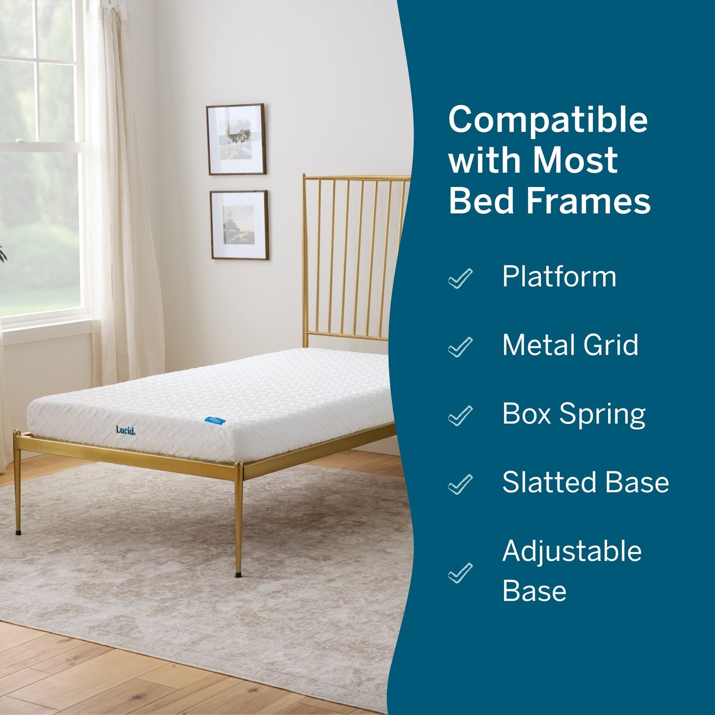 Materasso in memory foam Lucid da 6 pollici con sensazione di fermezza