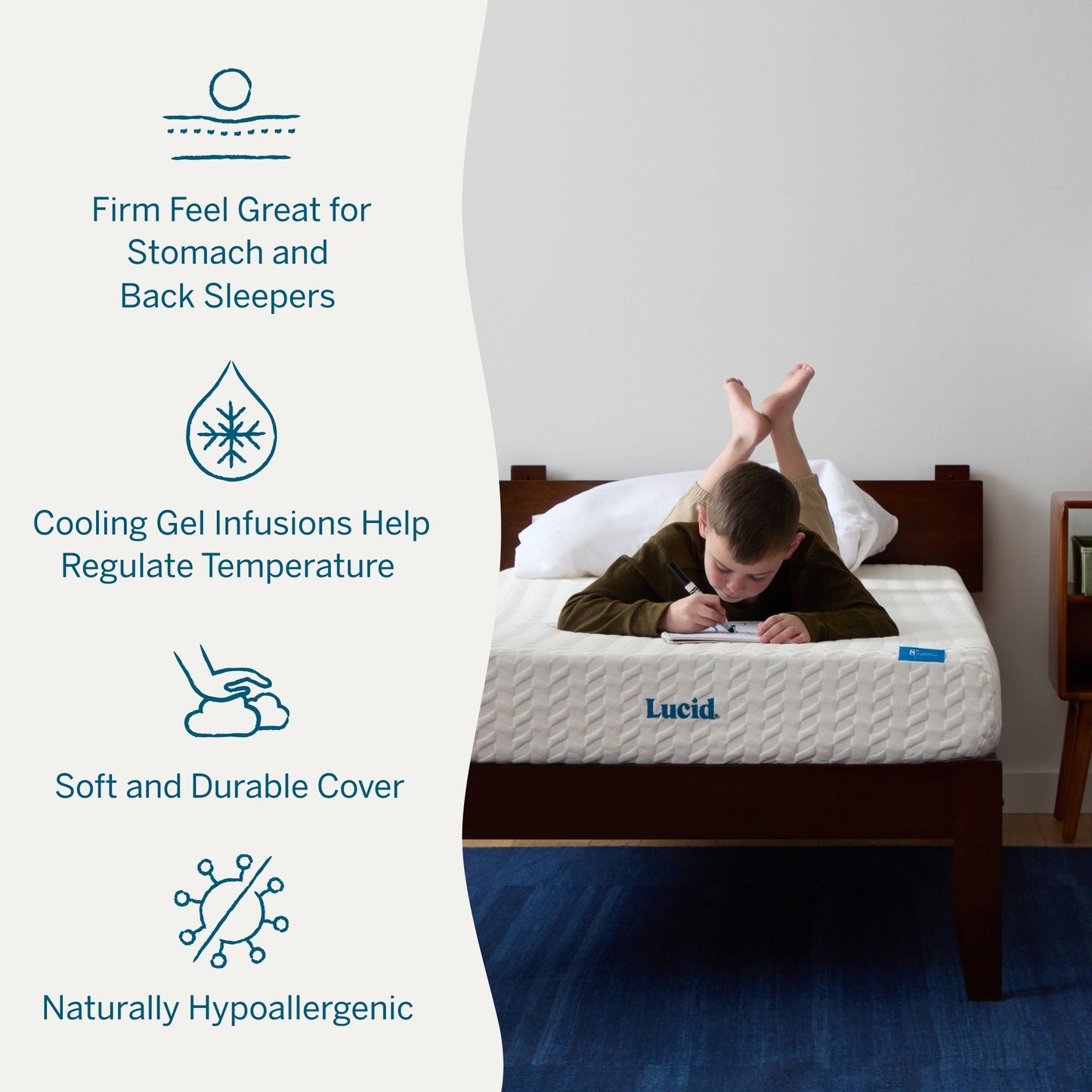 Materasso in memory foam Lucid da 8 pollici