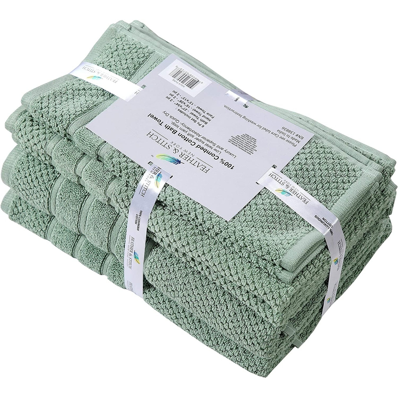 Lussuoso set di asciugamani assorbenti in cotone pettinato da 650 g/m², 6 pezzi