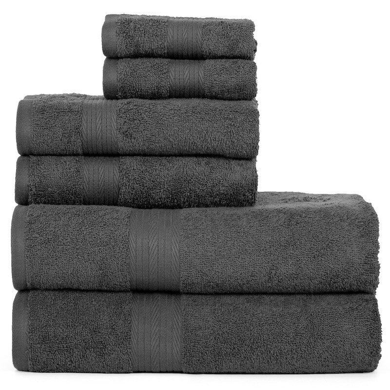 Lussuoso set di asciugamani da bagno in cotone da 600 g/m², 6 pezzi, di Ample Decor