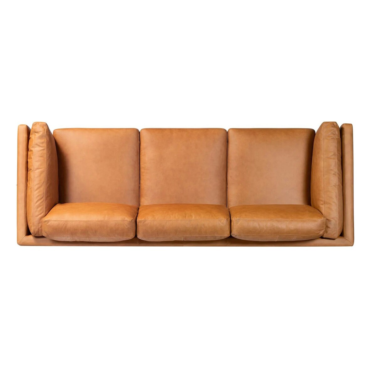 Divano in pelle pieno fiore Macadamia Cognac