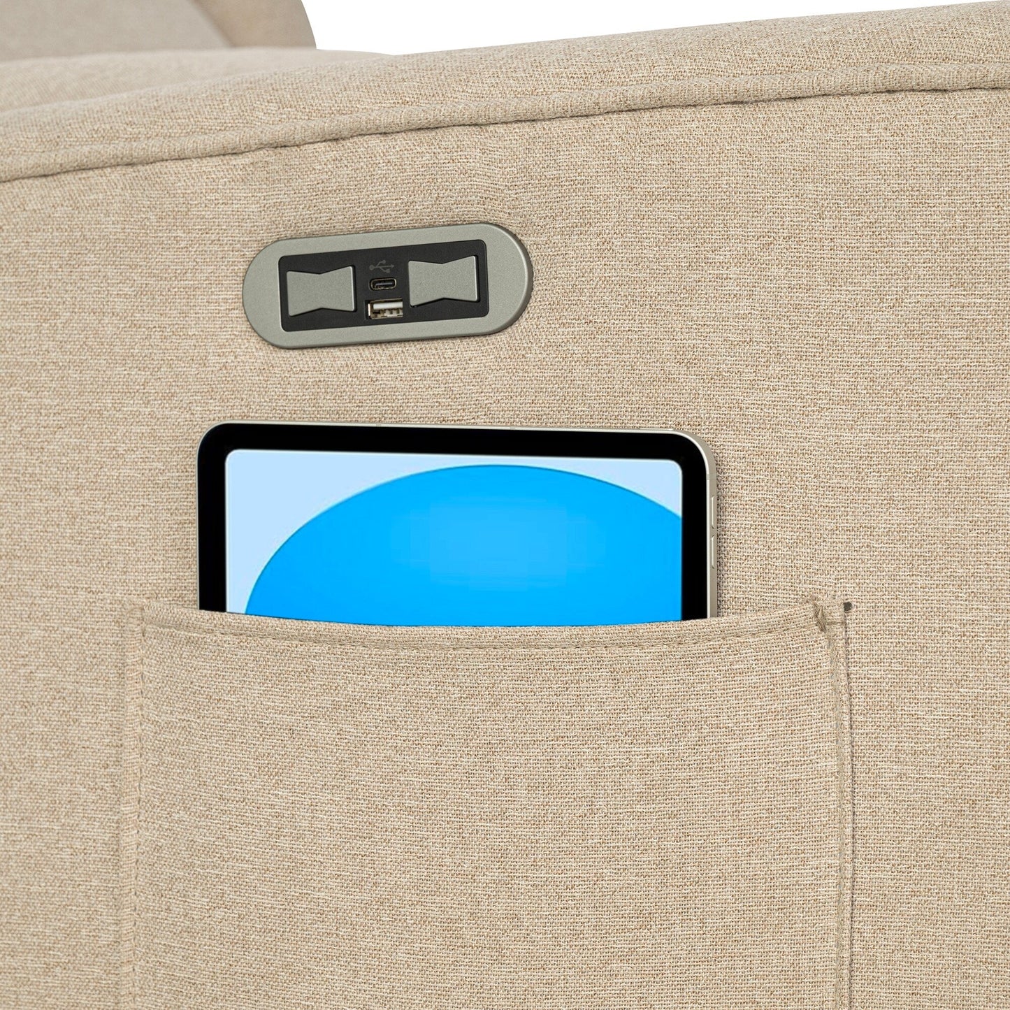 Poltrona reclinabile elettrica Madison Park Candace 3 in 1 con girevole, aliante e porte USB