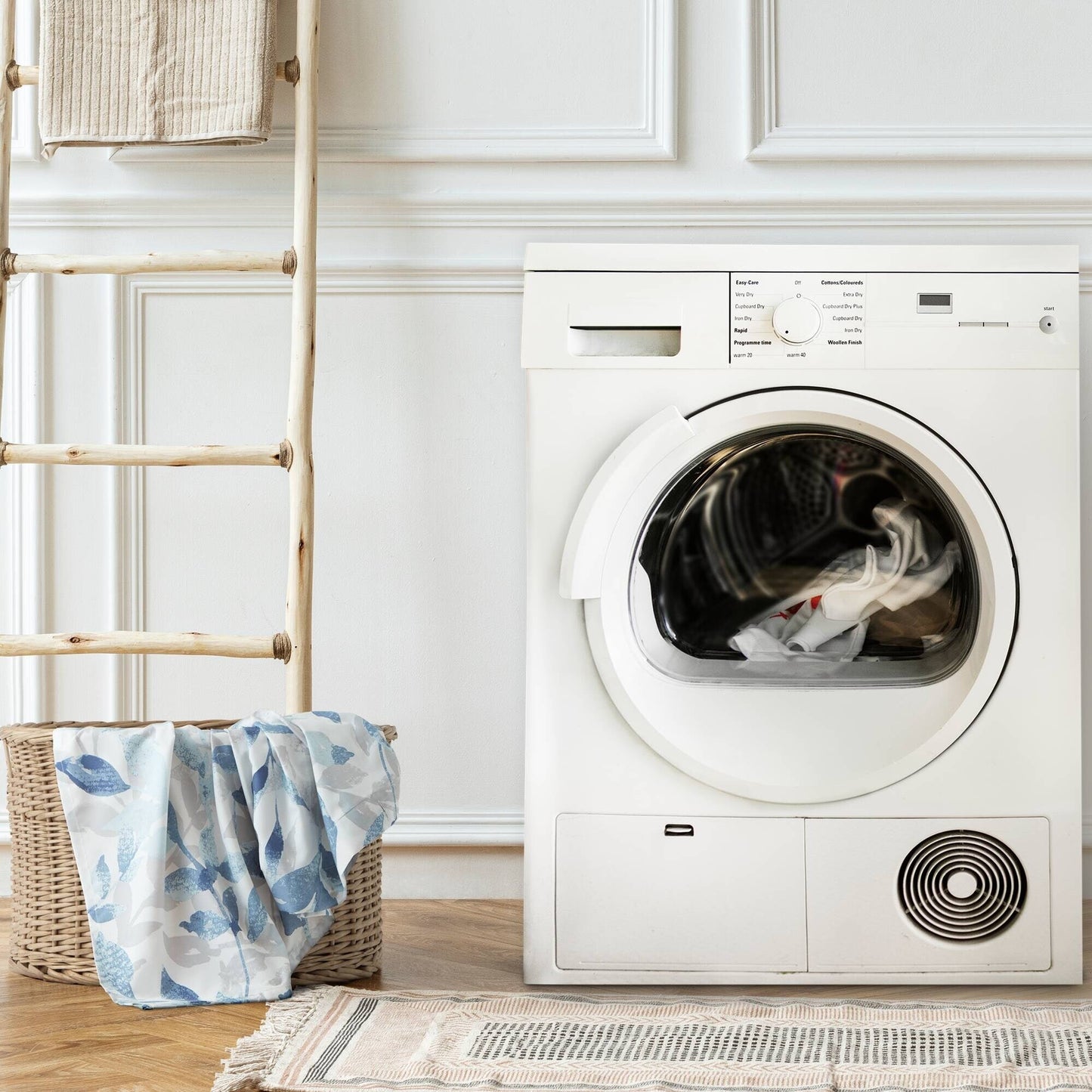 Tenda da doccia con stampa botanica Madison Park Essentials Thelma Blue