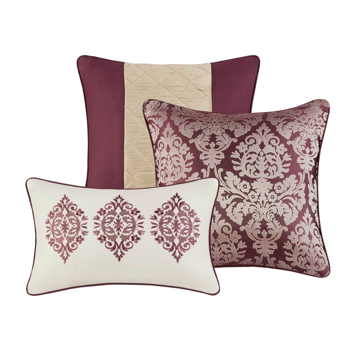 Set copripiumino jacquard Madison Park Lily da 6 pezzi con cuscini decorativi