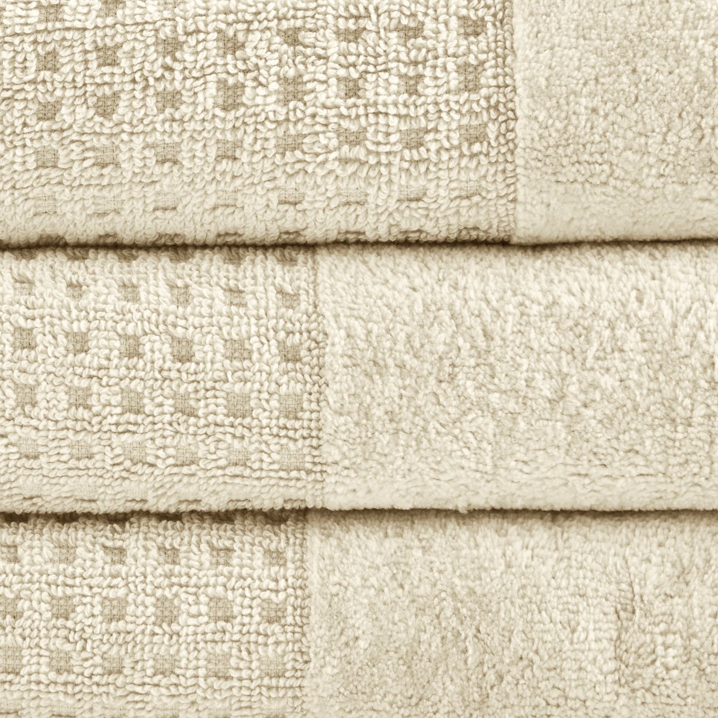 Set di 6 asciugamani da bagno antimicrobici in cotone a nido d'ape Madison Park Spa, jacquard e tessuto a nido d'ape