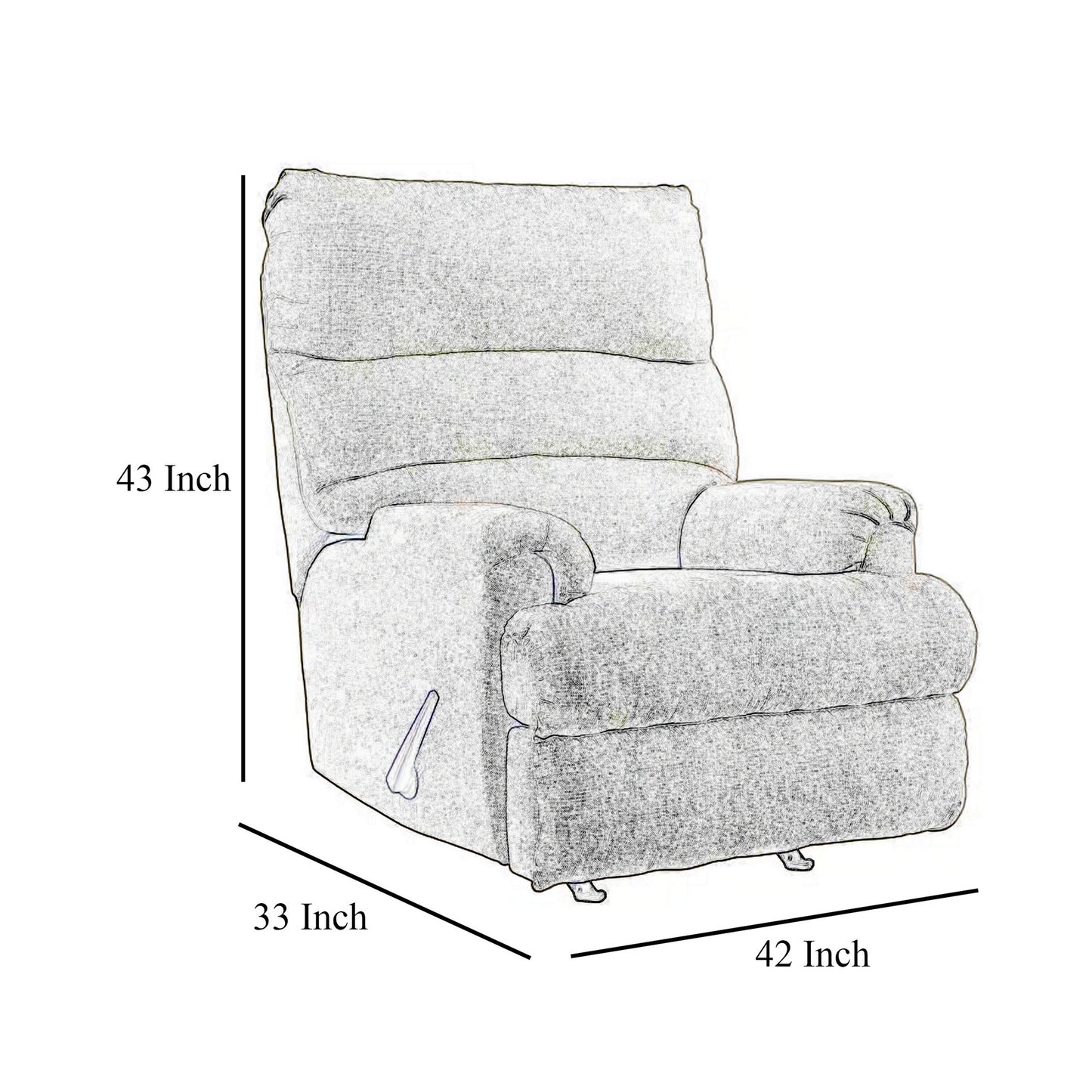 Poltrona reclinabile a dondolo manuale Mansi, in poliestere con trama in tweed color terra