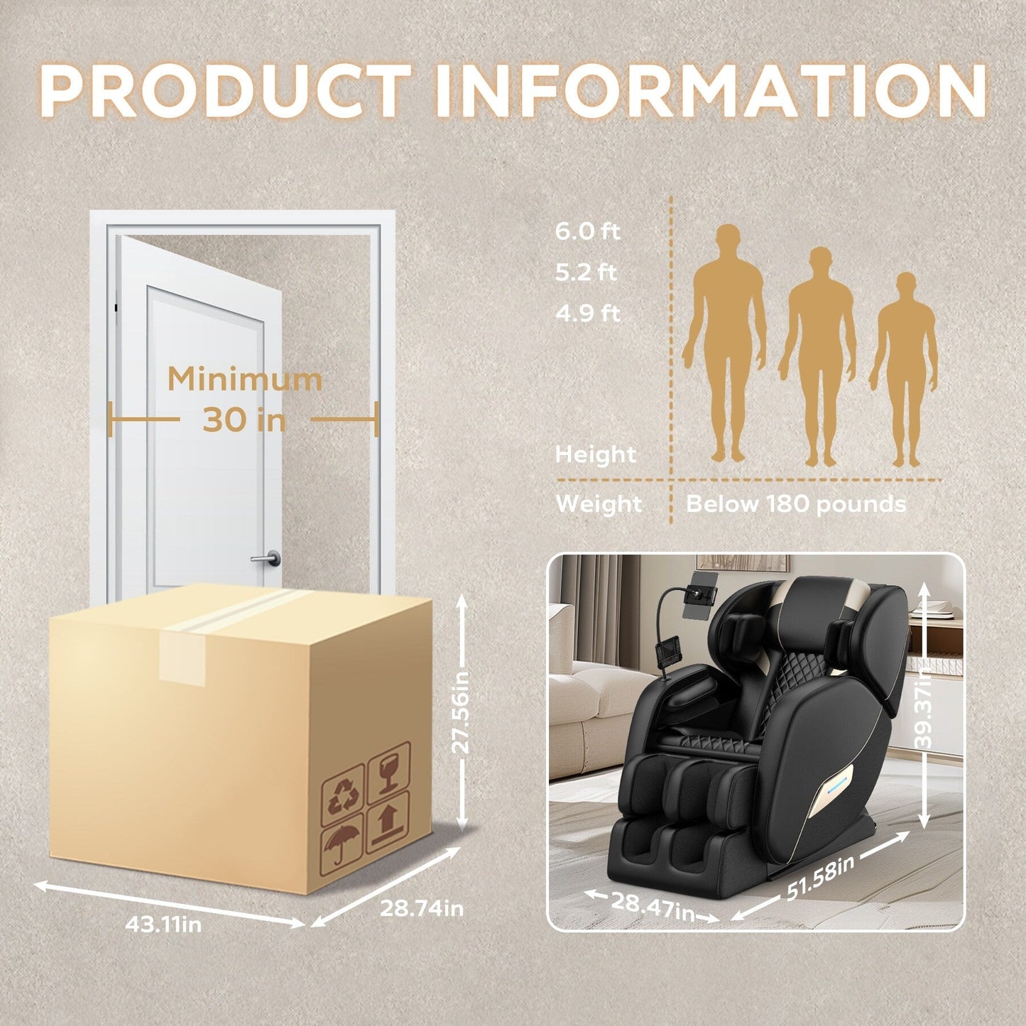 Poltrona reclinabile massaggiante con gravità zero