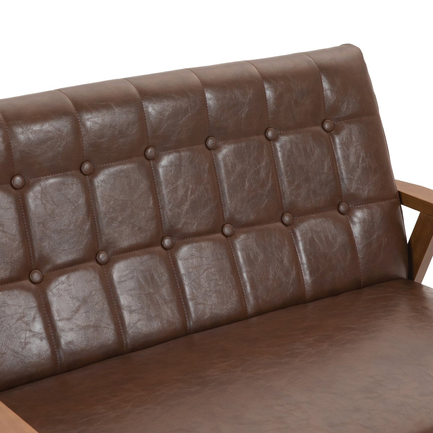 Divano a due posti imbottito in stile moderno di metà secolo, divano a due posti imbottito