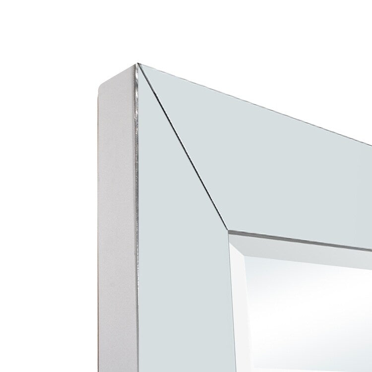 Specchio a figura intera in finto legno per un riflesso nitido e completo e per migliorare l'atmosfera della stanza - Argento - Figura intera