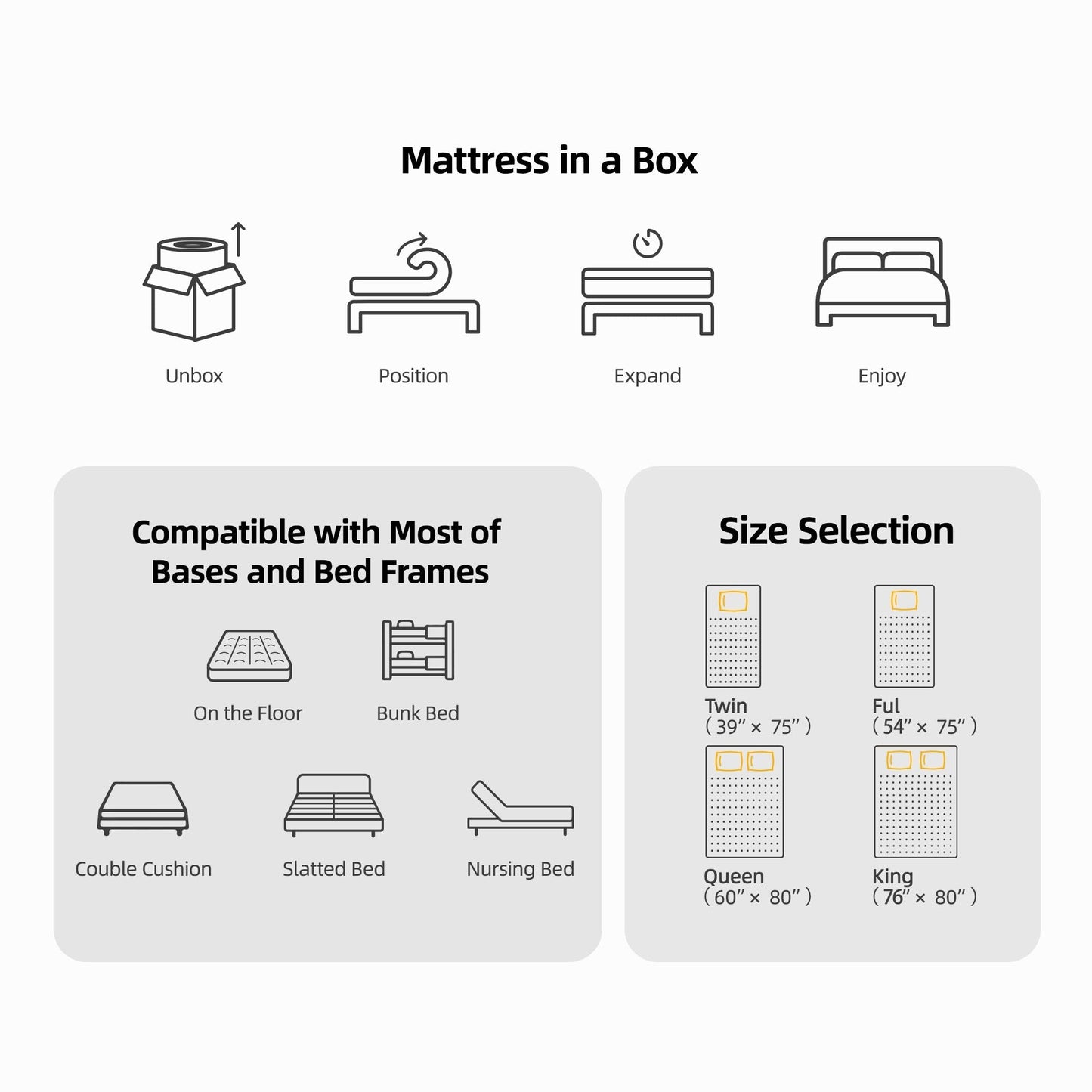 Materasso ibrido Moasis da 10 pollici con molle insacchettate in memory foam con gel rinfrescante, in una scatola