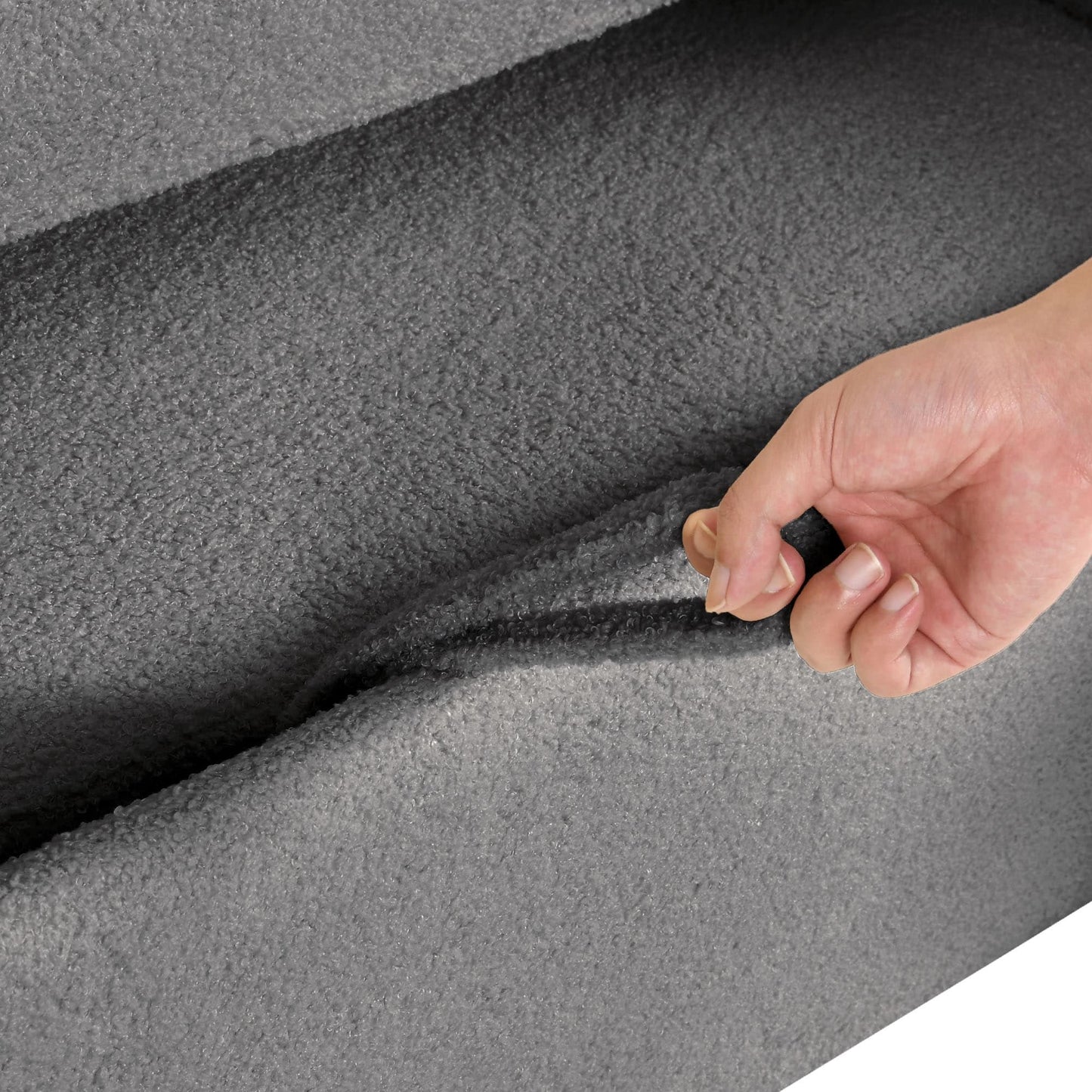 Divano letto componibile reversibile a 3 posti a L Moasis con contenitore e cuscini