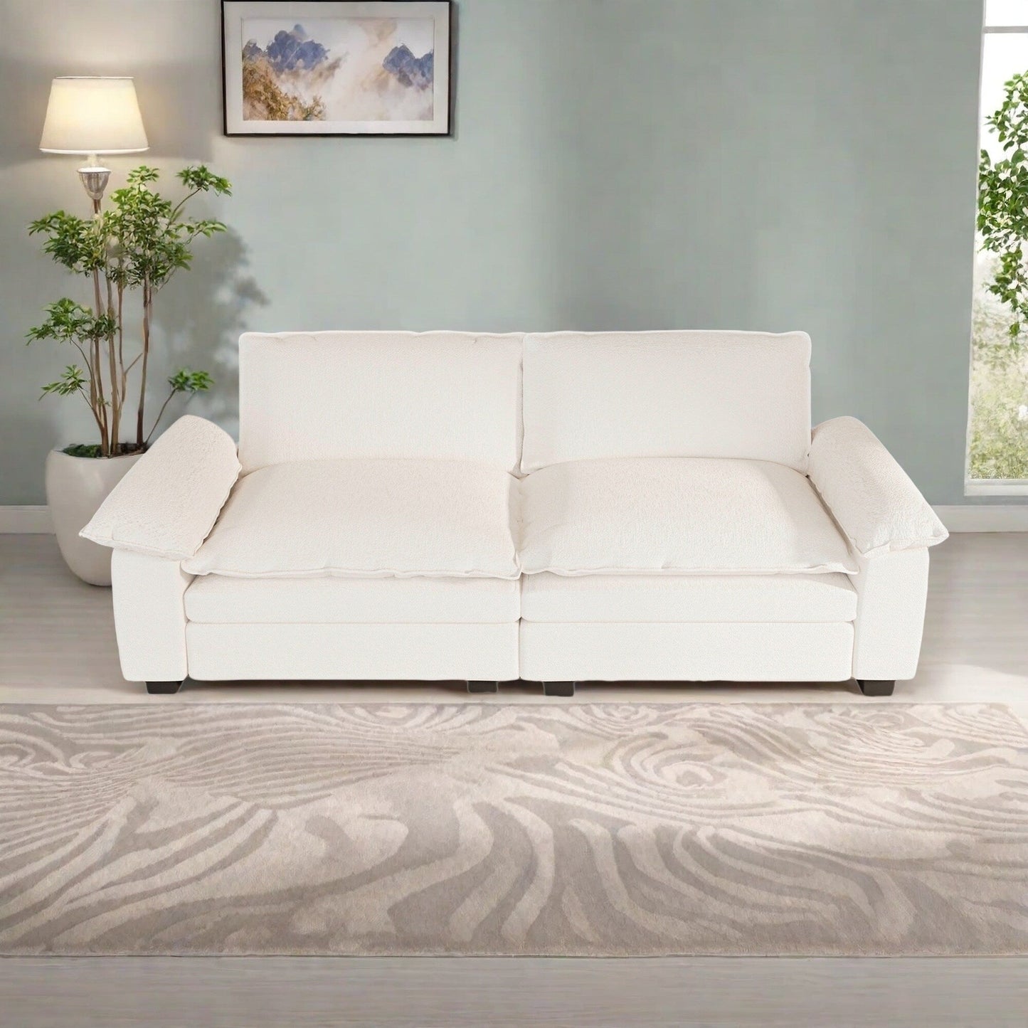 Divano moderno in tessuto a 2 posti per soggiorno e camera da letto, uffici e appartamenti