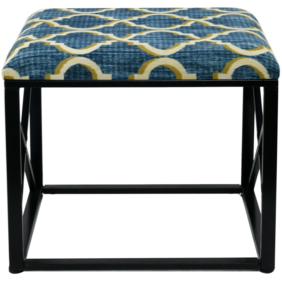 Pouf moderno rivestito in tessuto con imbottitura in schiuma, larghezza 22