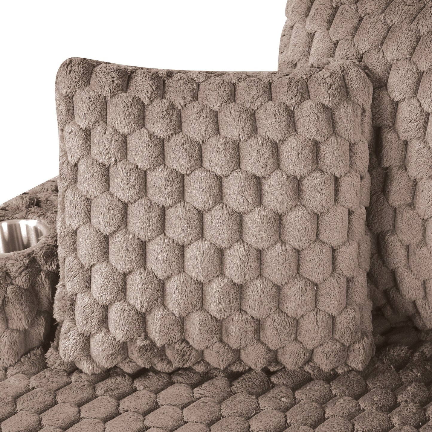 Divano letto moderno e morbido per interni con chaise longue e cuscini